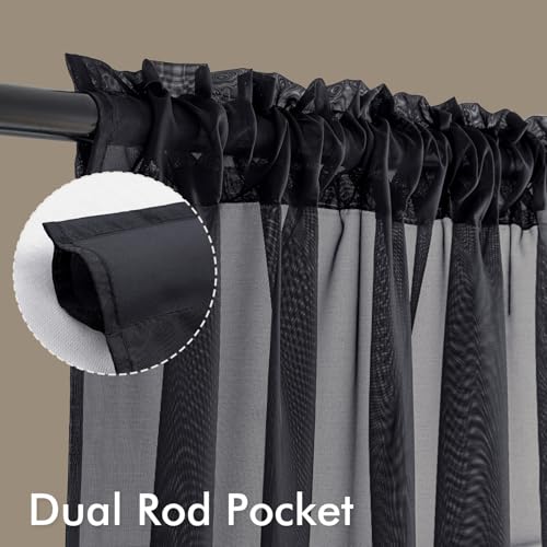 MIULEE Sheer Voile Curtains Set of 4