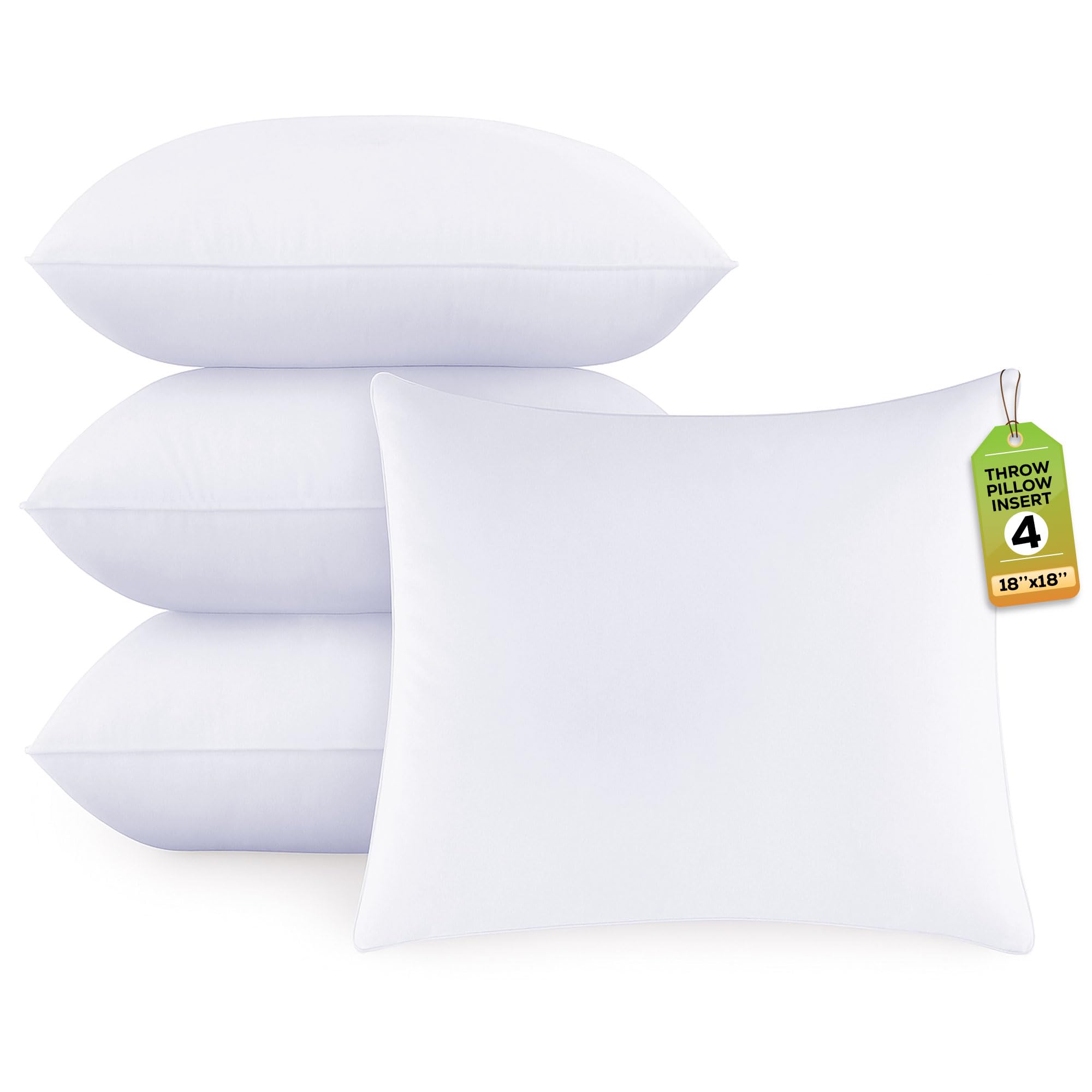 GOLD TEXTILES Throw Pillow Inserts Pack of 4