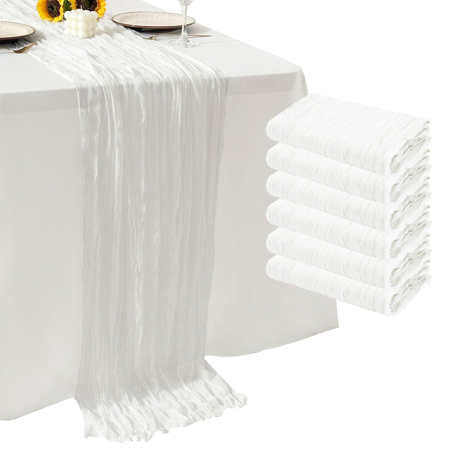 Seveups Cheesecloth Table Runner Set of 12