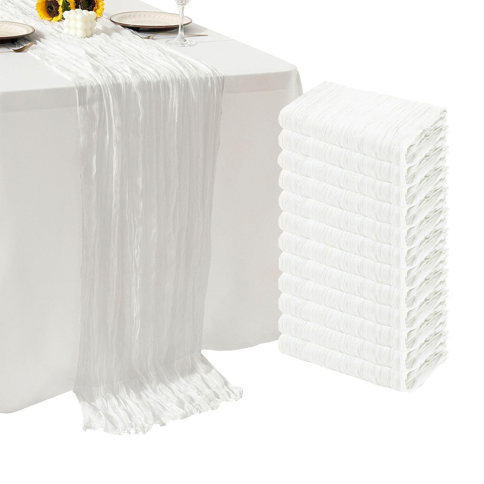 Seveups Cheesecloth Table Runner Set of 12