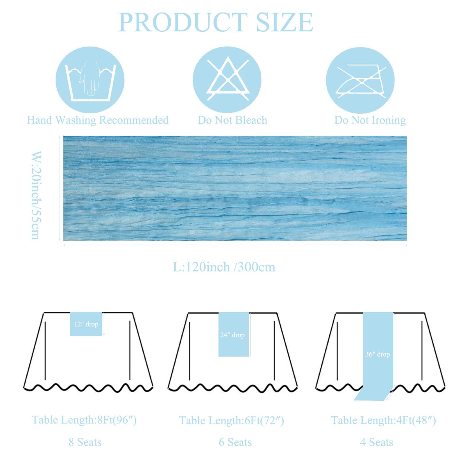 Seveups Cheesecloth Table Runner Set of 12