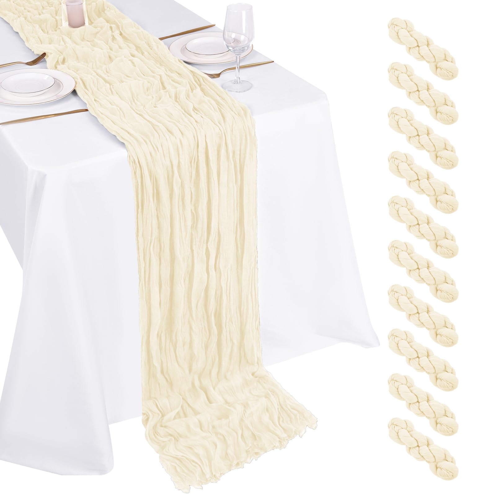 Cheesecloth Table Runner for Wedding, Birthday