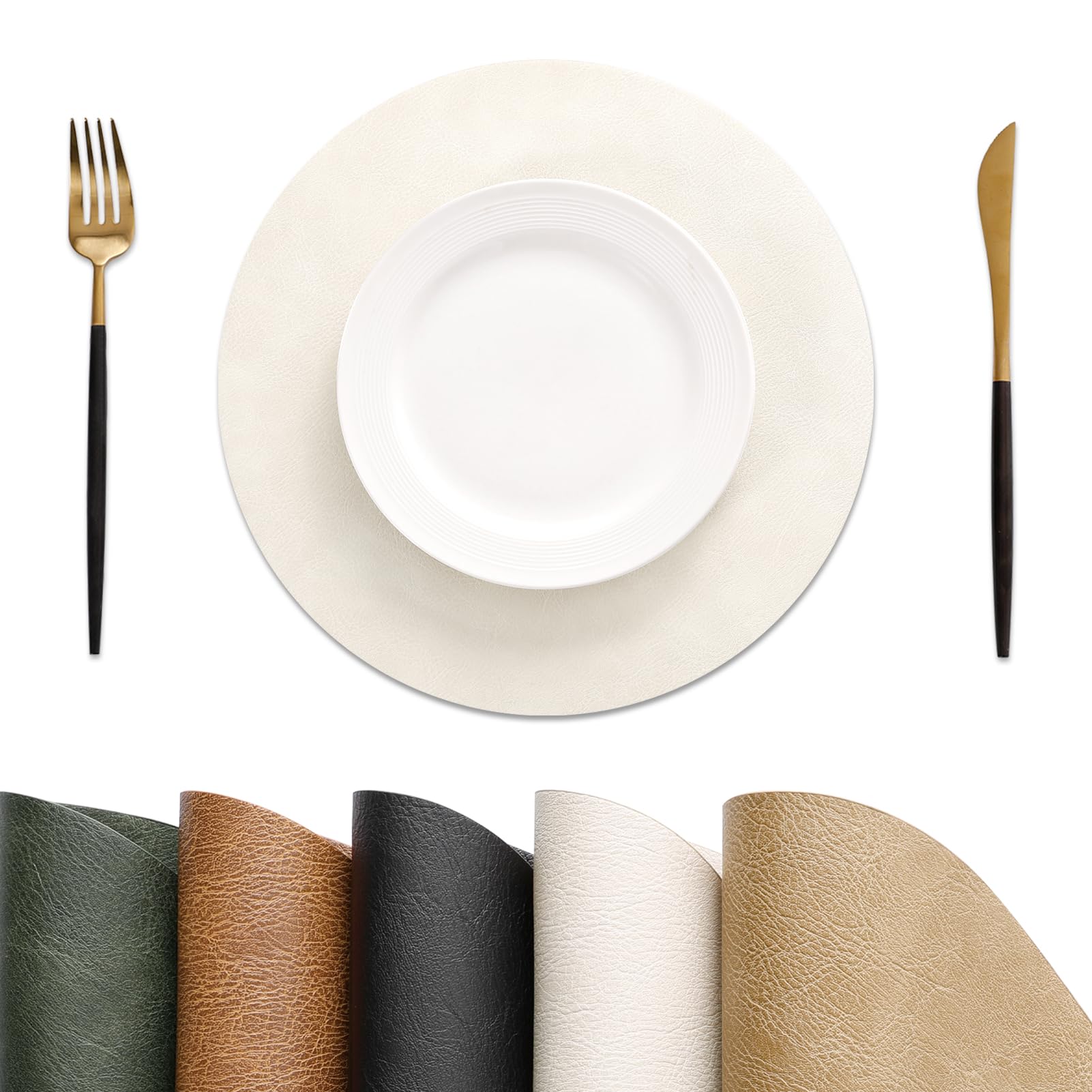 MOSAYT Faux Leather Placemats Set