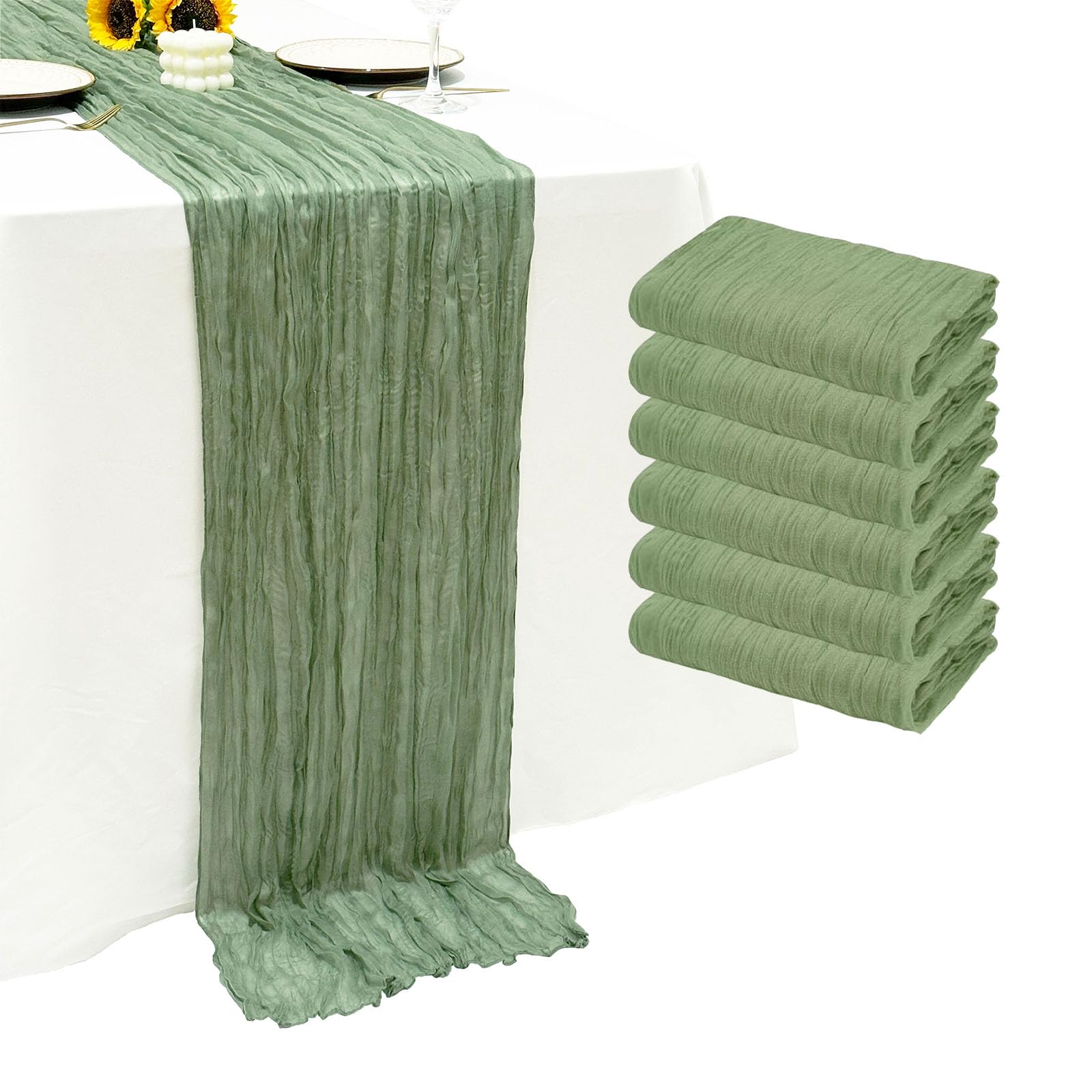 Seveups Cheesecloth Table Runner Set of 12