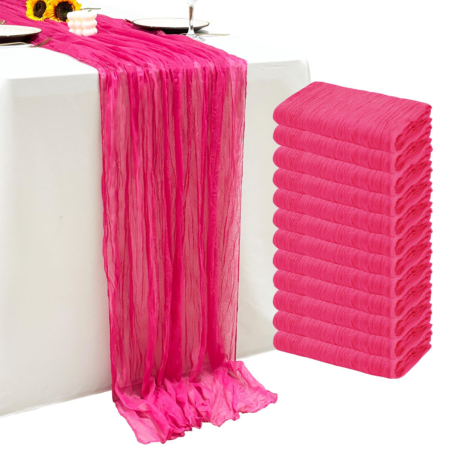 Seveups Cheesecloth Table Runner Set of 12