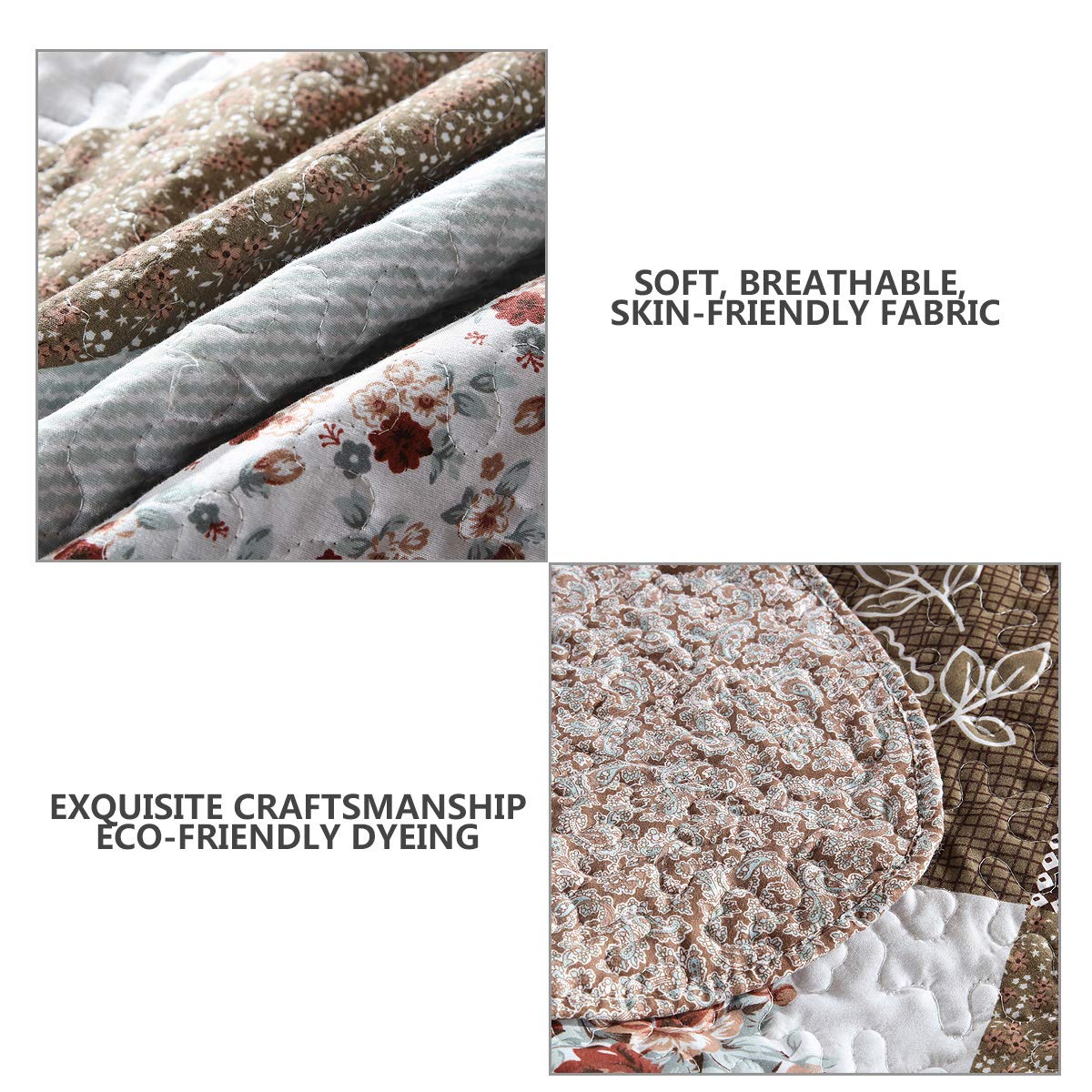 Travan Floral Quilt Set 3-Piece