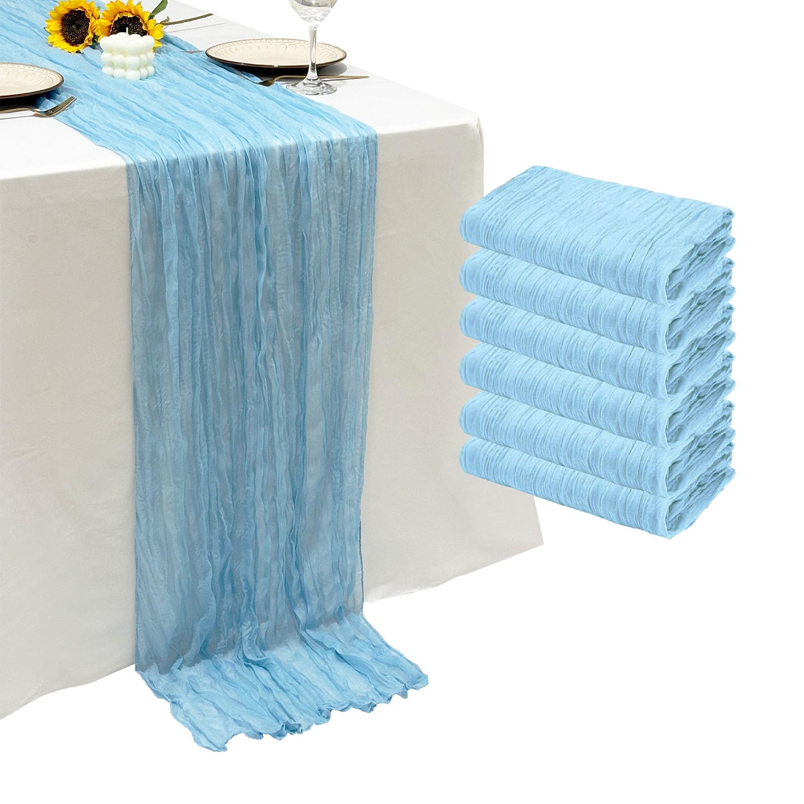 Seveups Cheesecloth Table Runner Set of 12