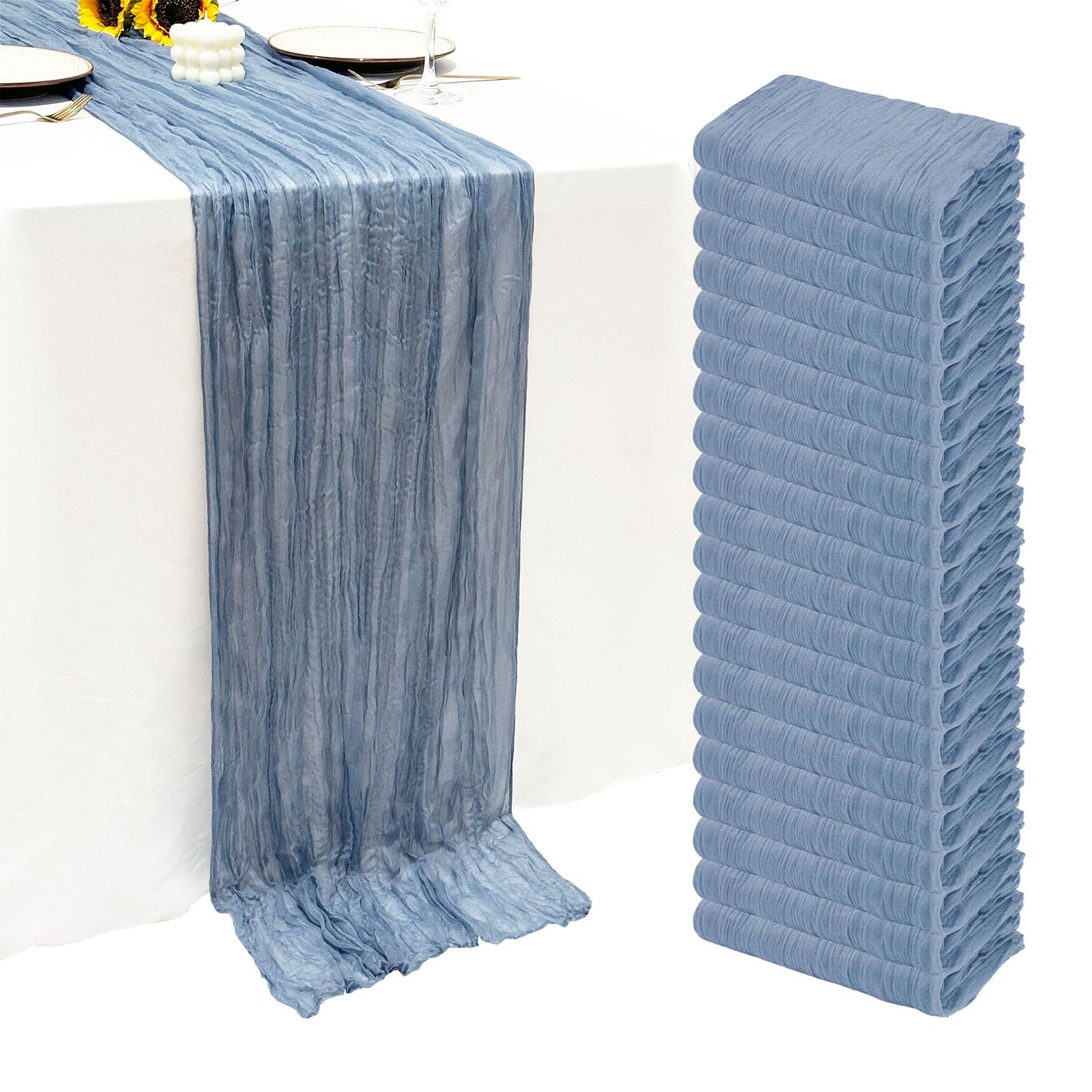 Seveups Cheesecloth Table Runner Set of 12
