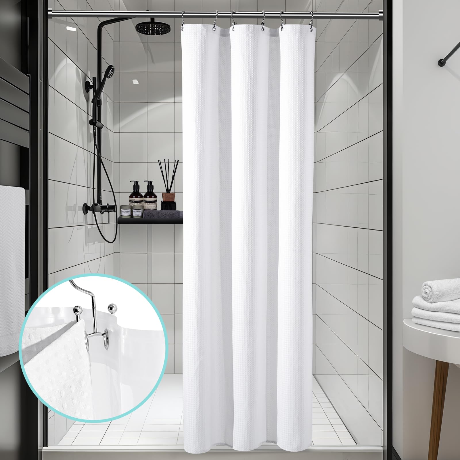 Vipfree 3 in 1 Shower Curtain Set 37