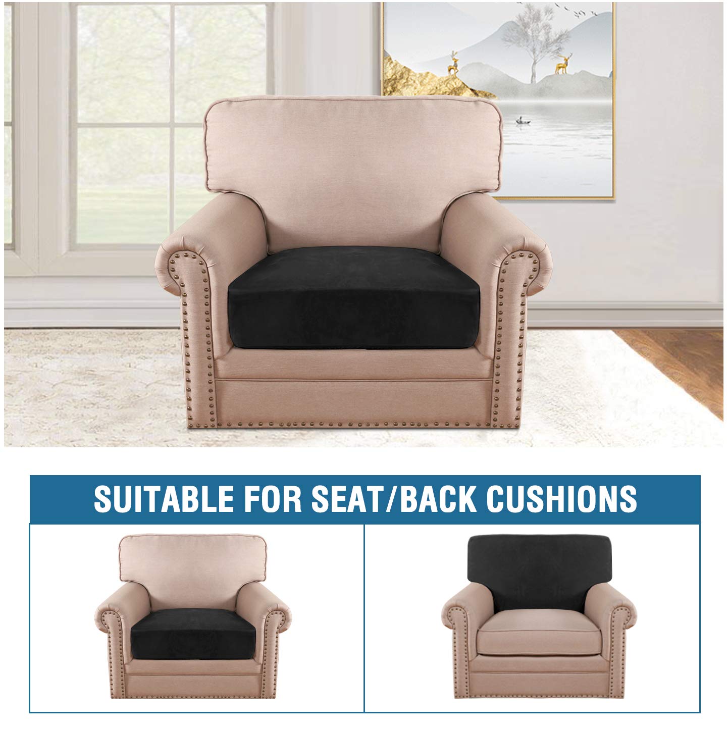 H.VERSAILTEX Velvet Stretch Sofa Cover