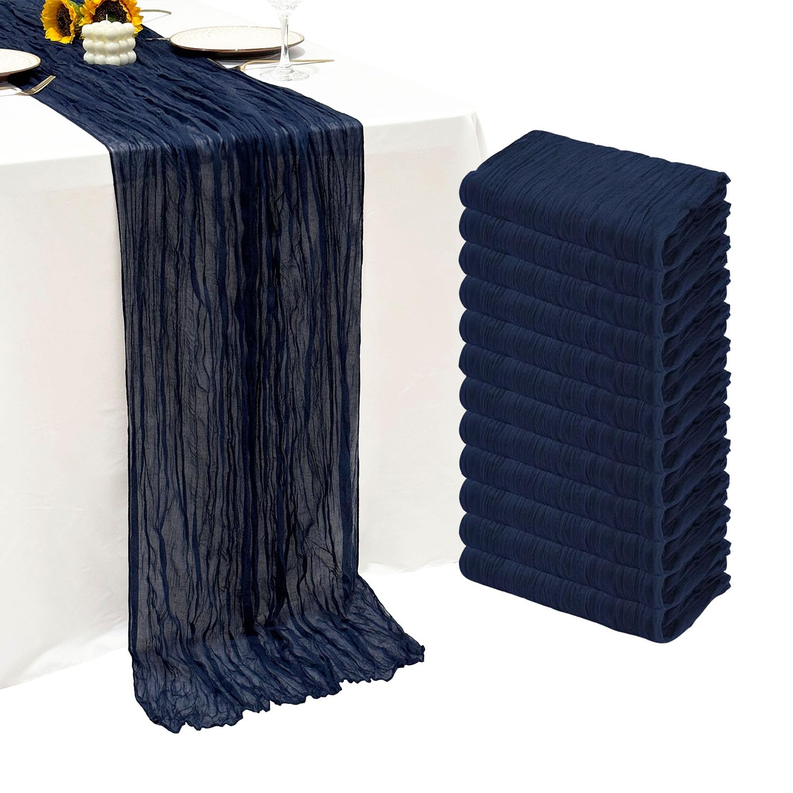 Seveups Cheesecloth Table Runner Set of 12