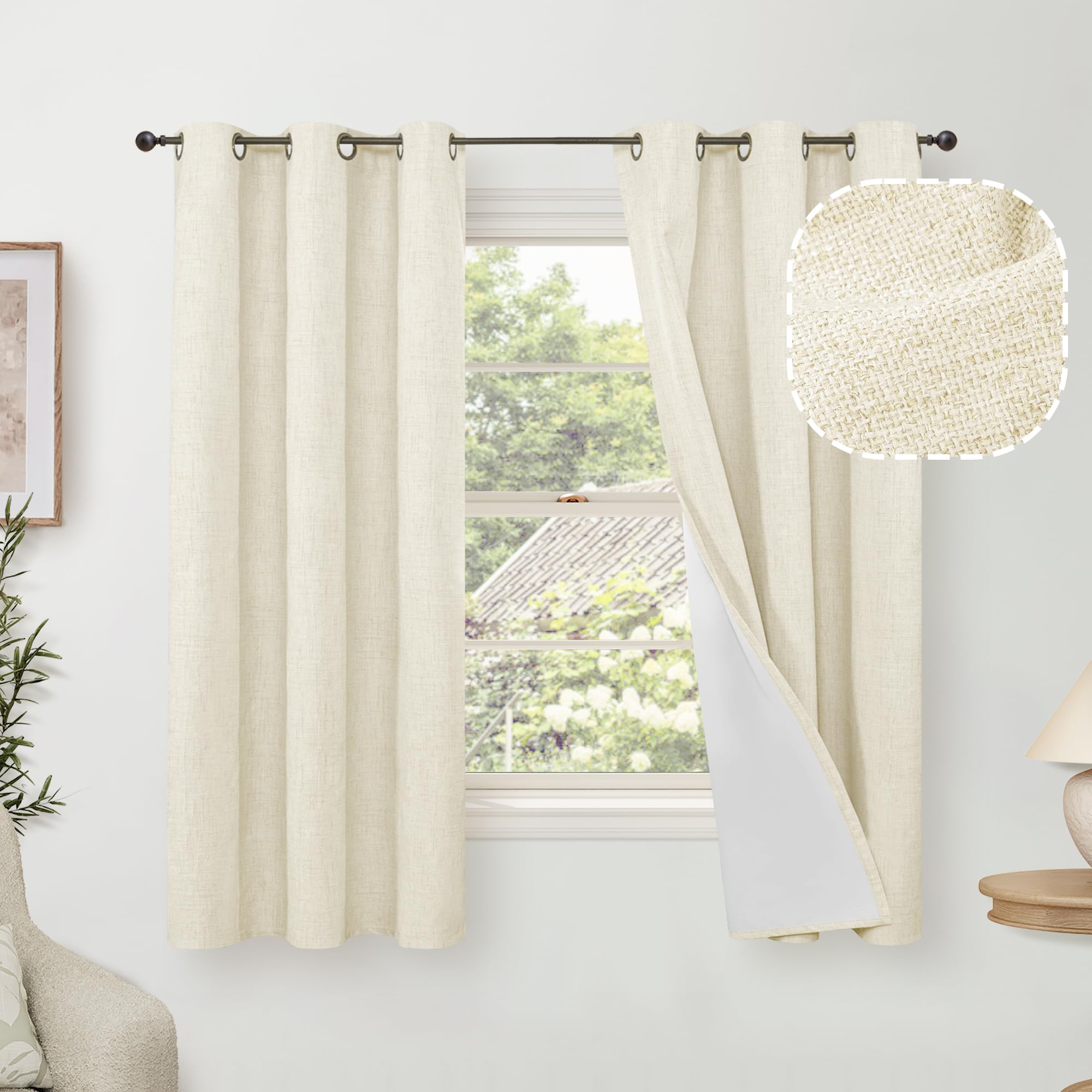 Lajode Textured Linen Blackout Curtains