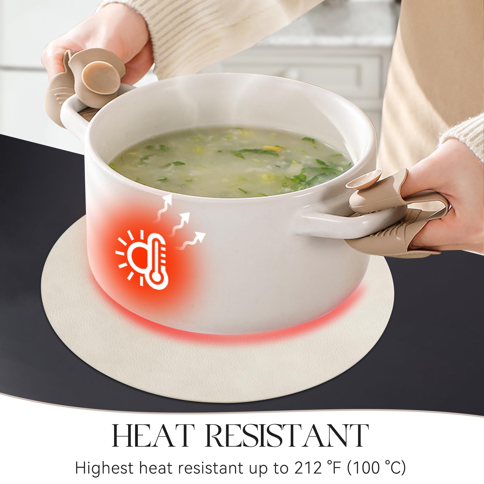 MOSAYT Faux Leather Placemats Set