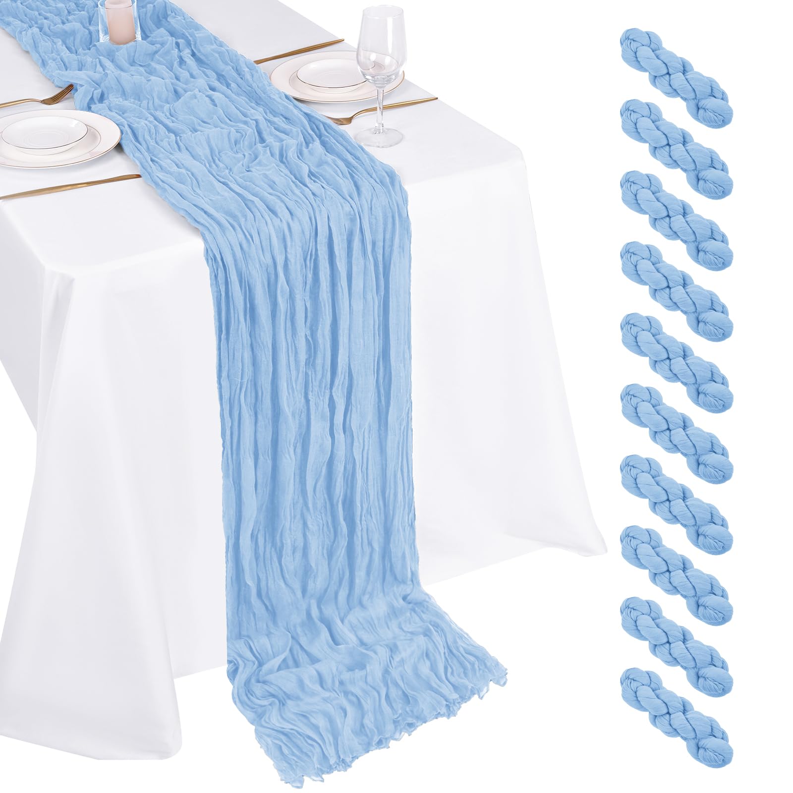 Cheesecloth Table Runner for Wedding, Birthday