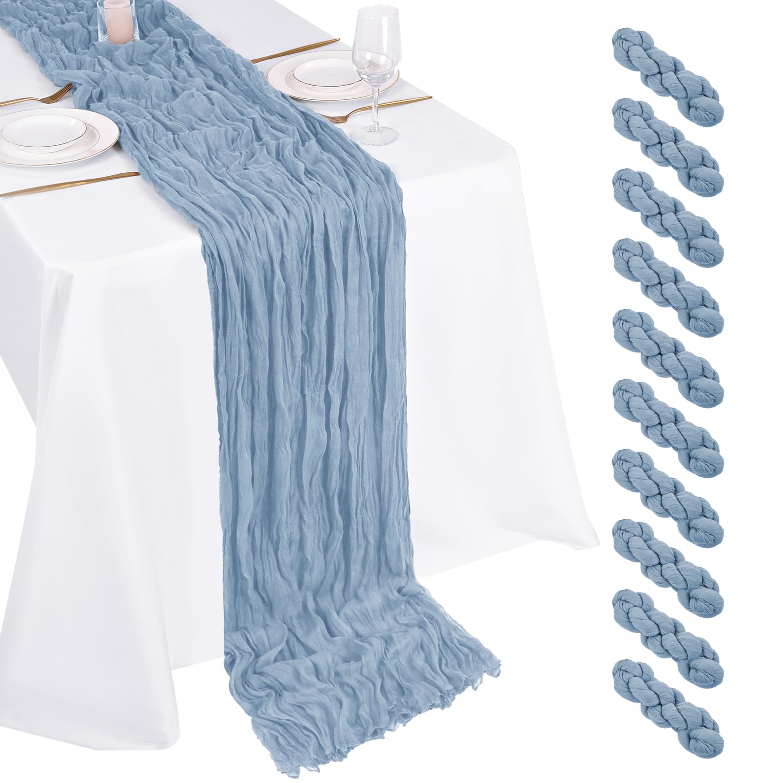 Cheesecloth Table Runner for Wedding, Birthday