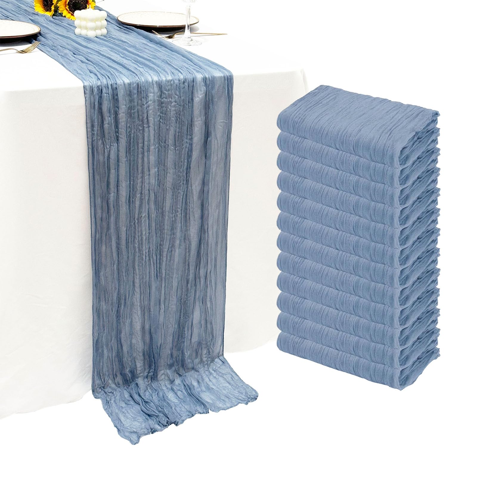 Seveups Cheesecloth Table Runner Set of 12