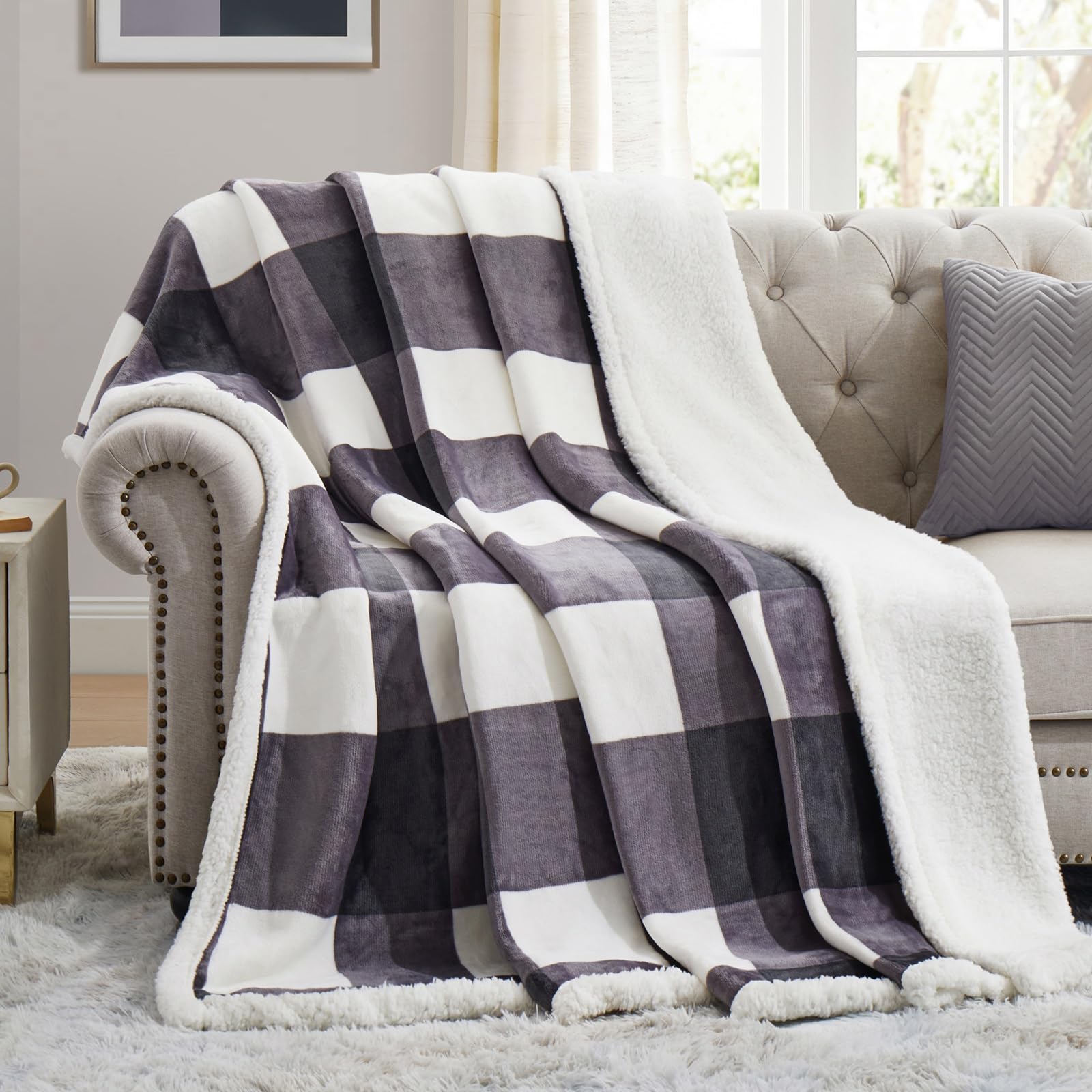 PU MEI Sherpa Fleece Throw Blanket
