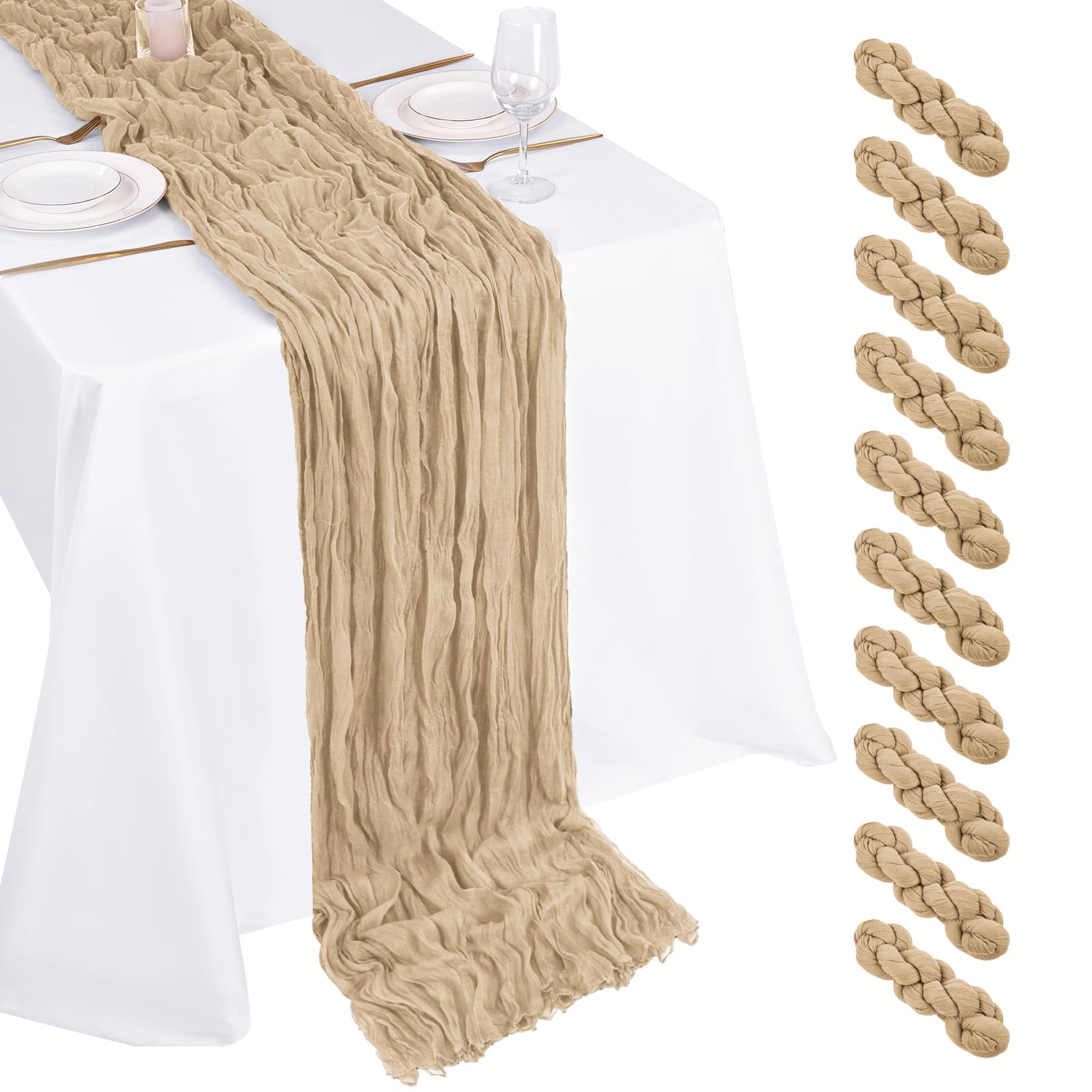 Cheesecloth Table Runner for Wedding, Birthday
