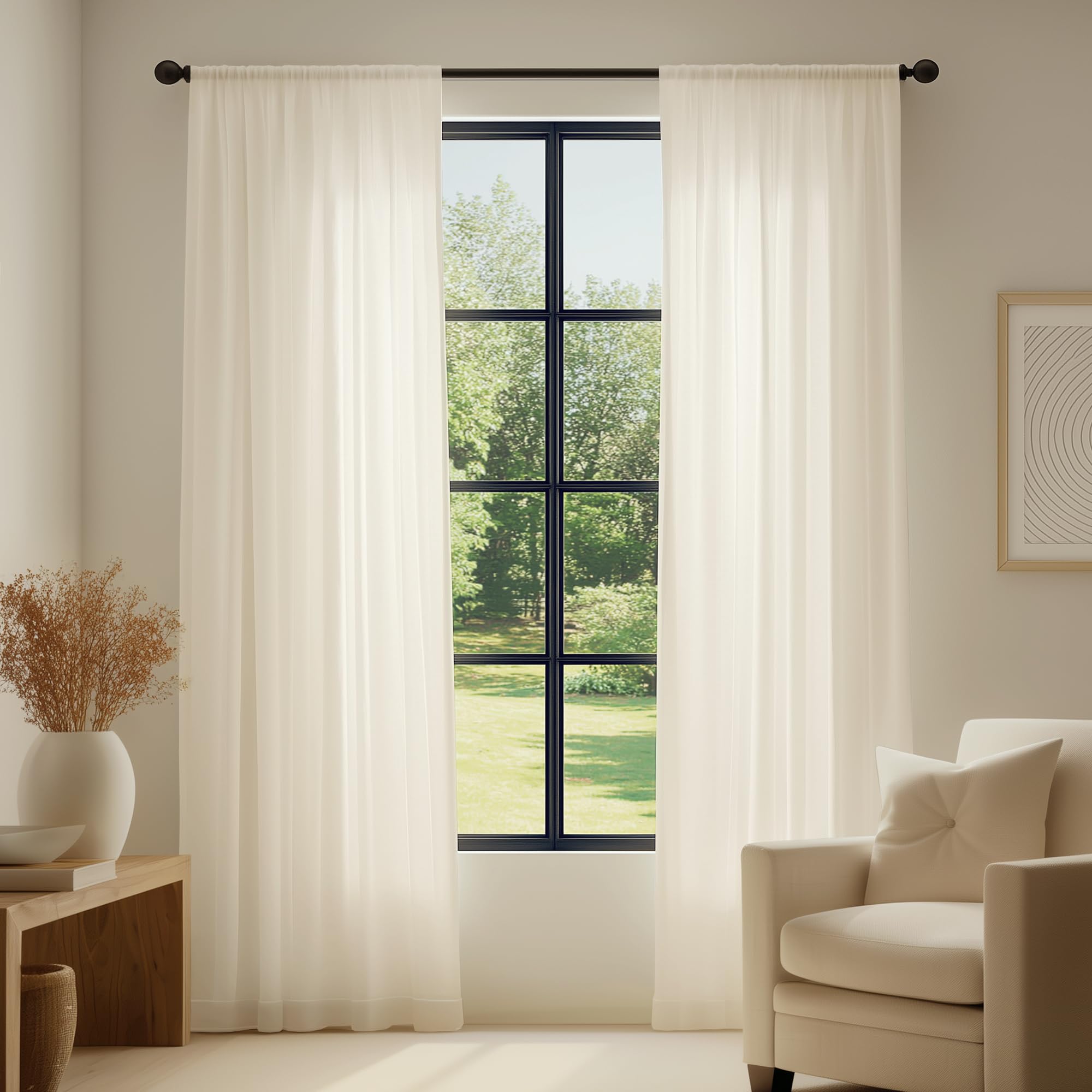 FMFUNCTEX Sheer Voile Curtains