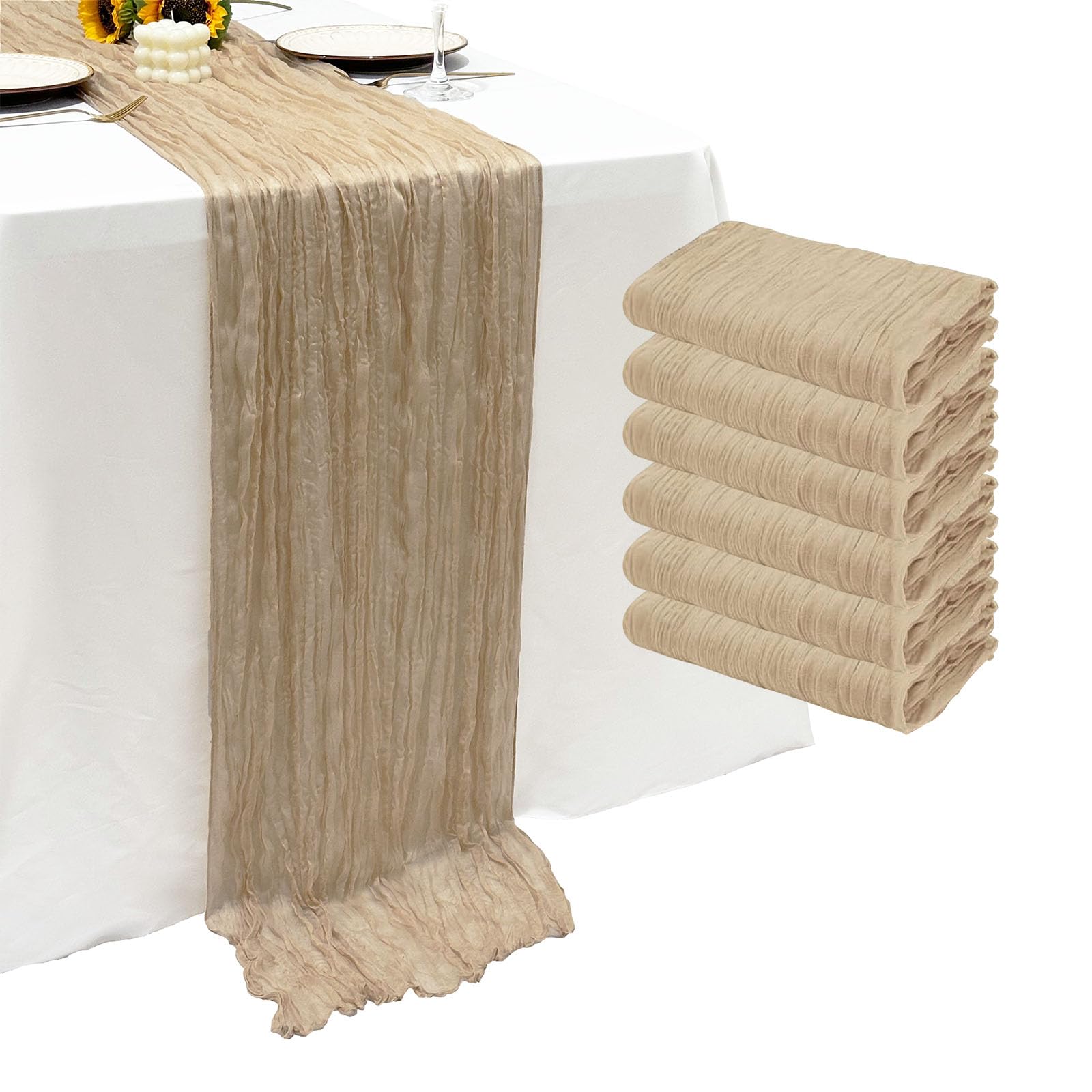 Seveups Cheesecloth Table Runner Set of 12