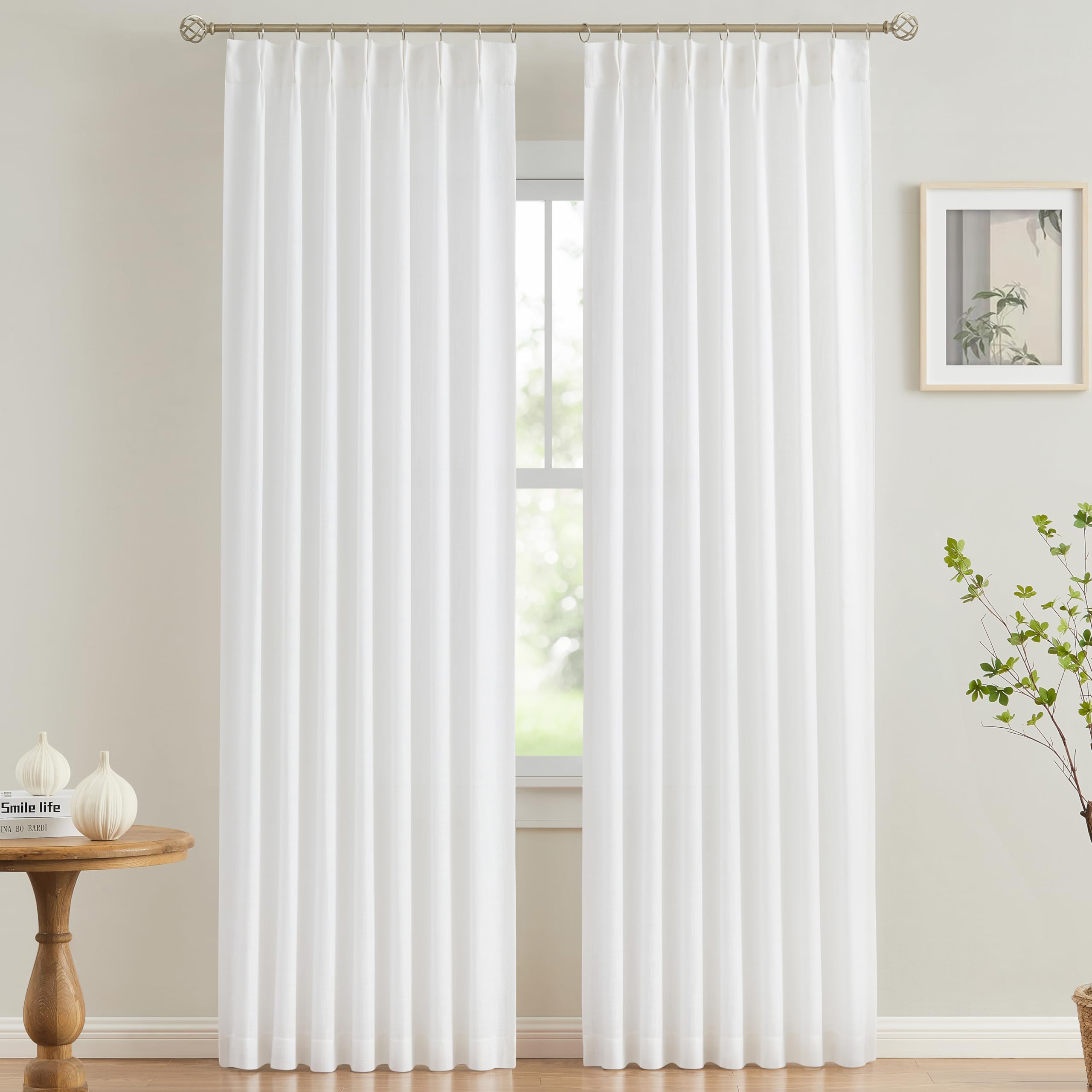 Vision Home Pinch Pleated Sheer Curtains