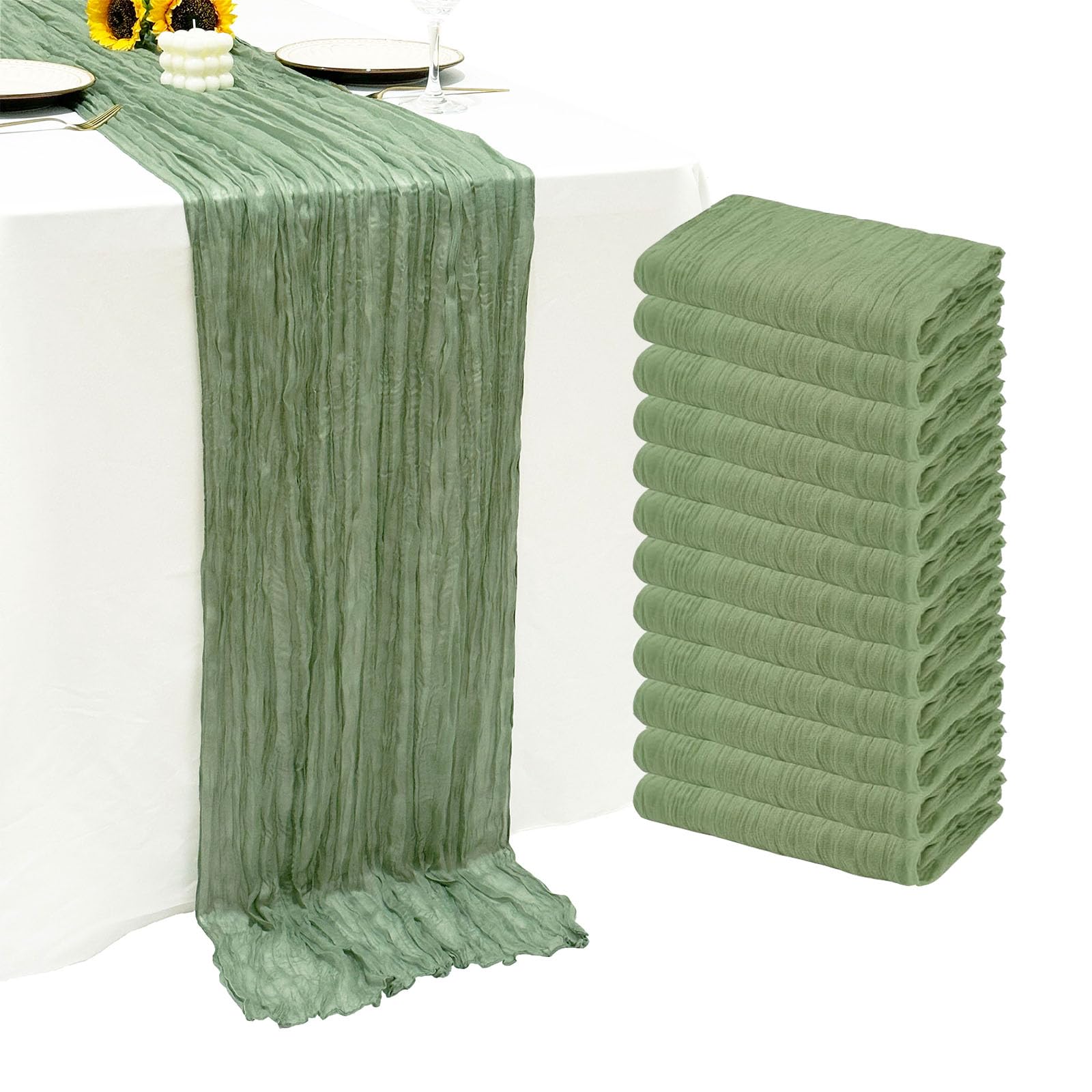 Seveups Cheesecloth Table Runner Set of 12