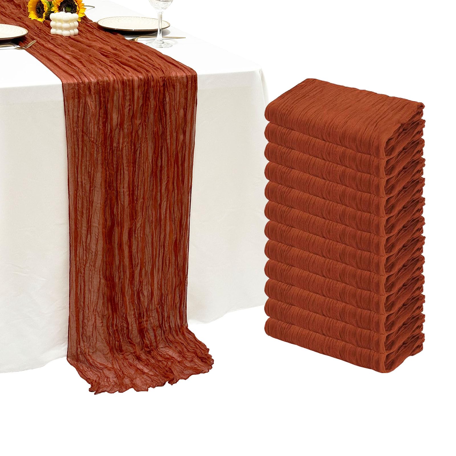 Seveups Cheesecloth Table Runner Set of 12