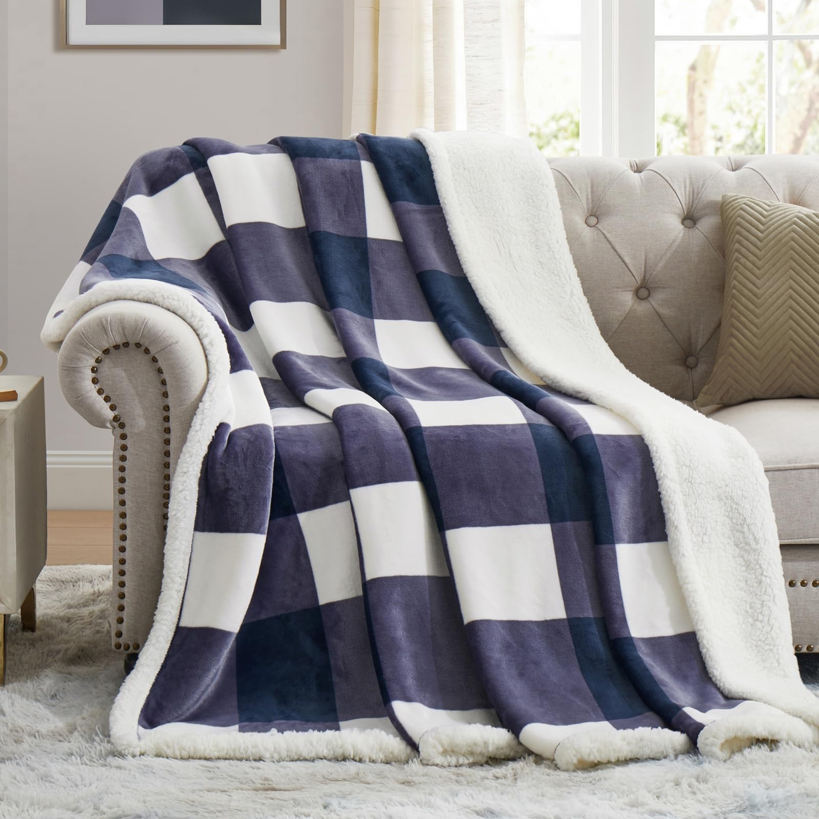 PU MEI Sherpa Fleece Throw Blanket