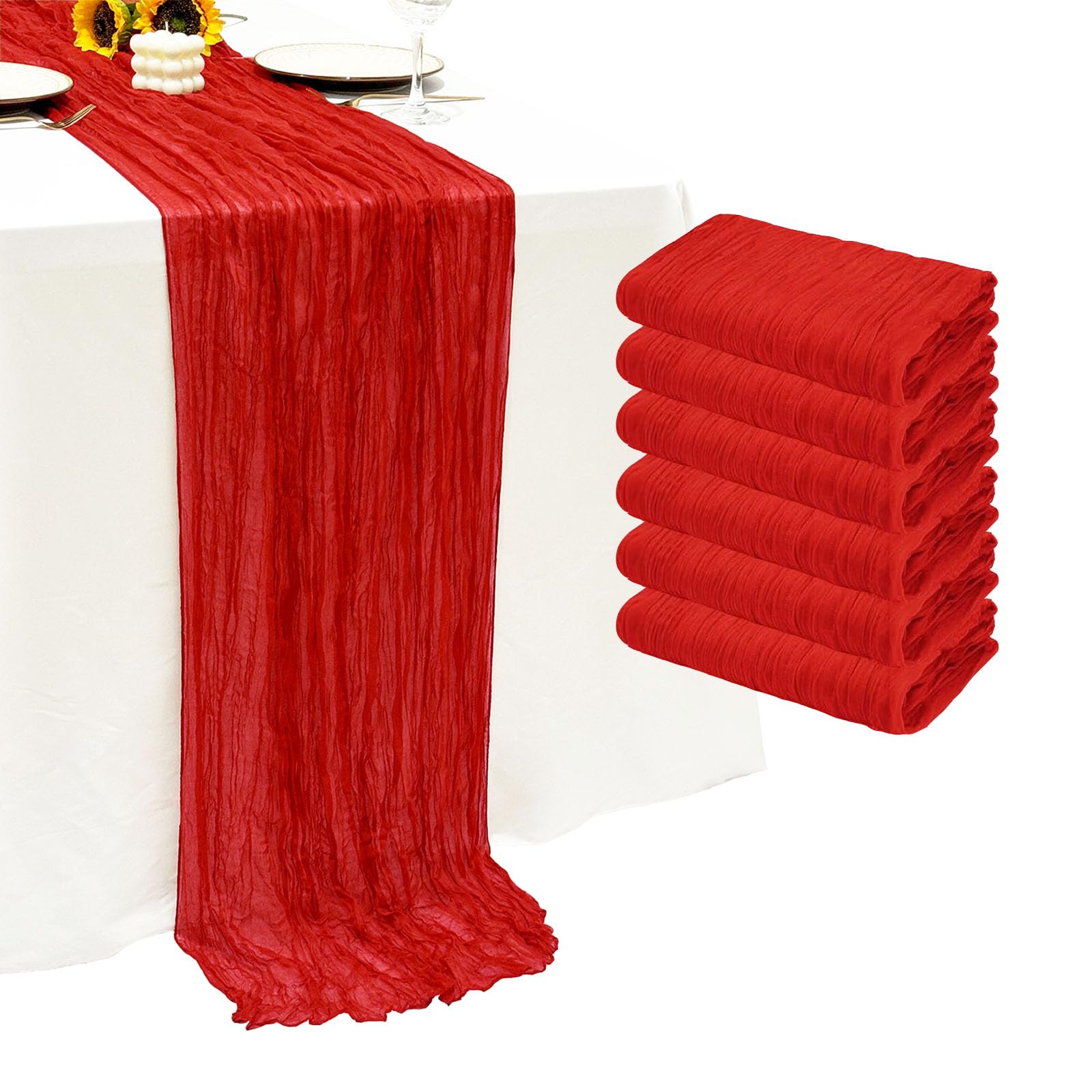 Seveups Cheesecloth Table Runner Set of 12