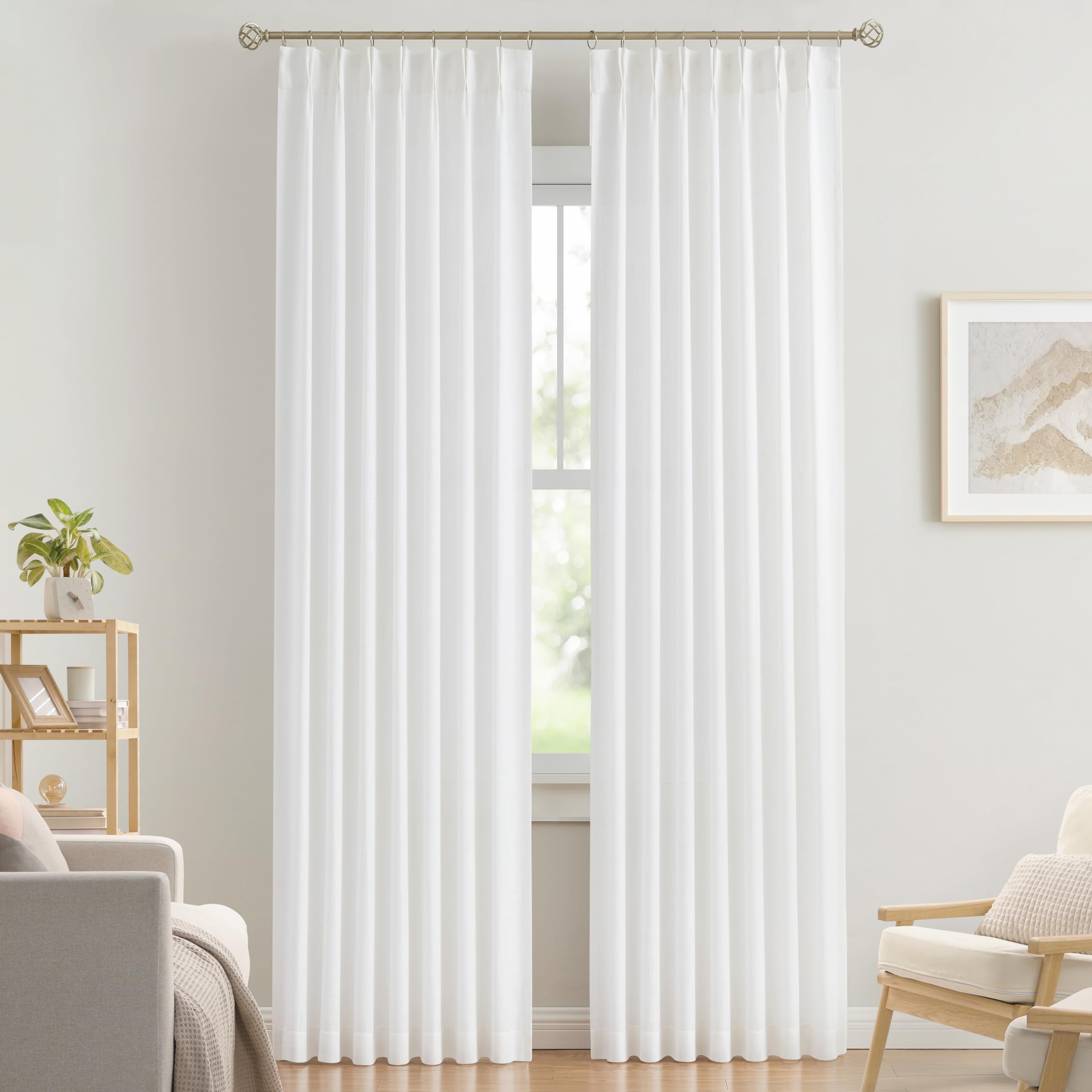 Vision Home Pinch Pleated Sheer Curtains
