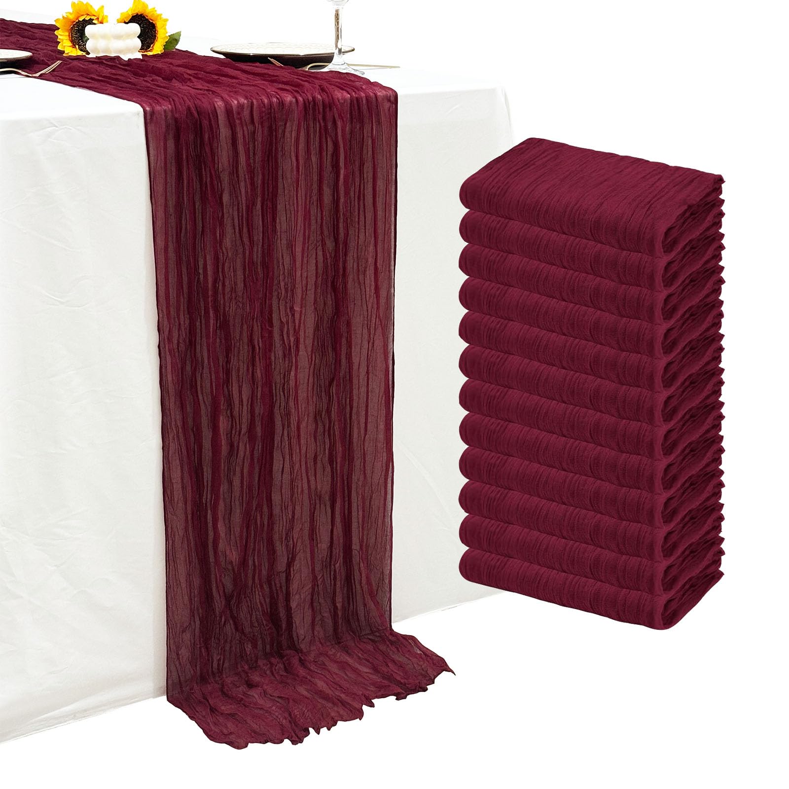 Seveups Cheesecloth Table Runner Set of 12