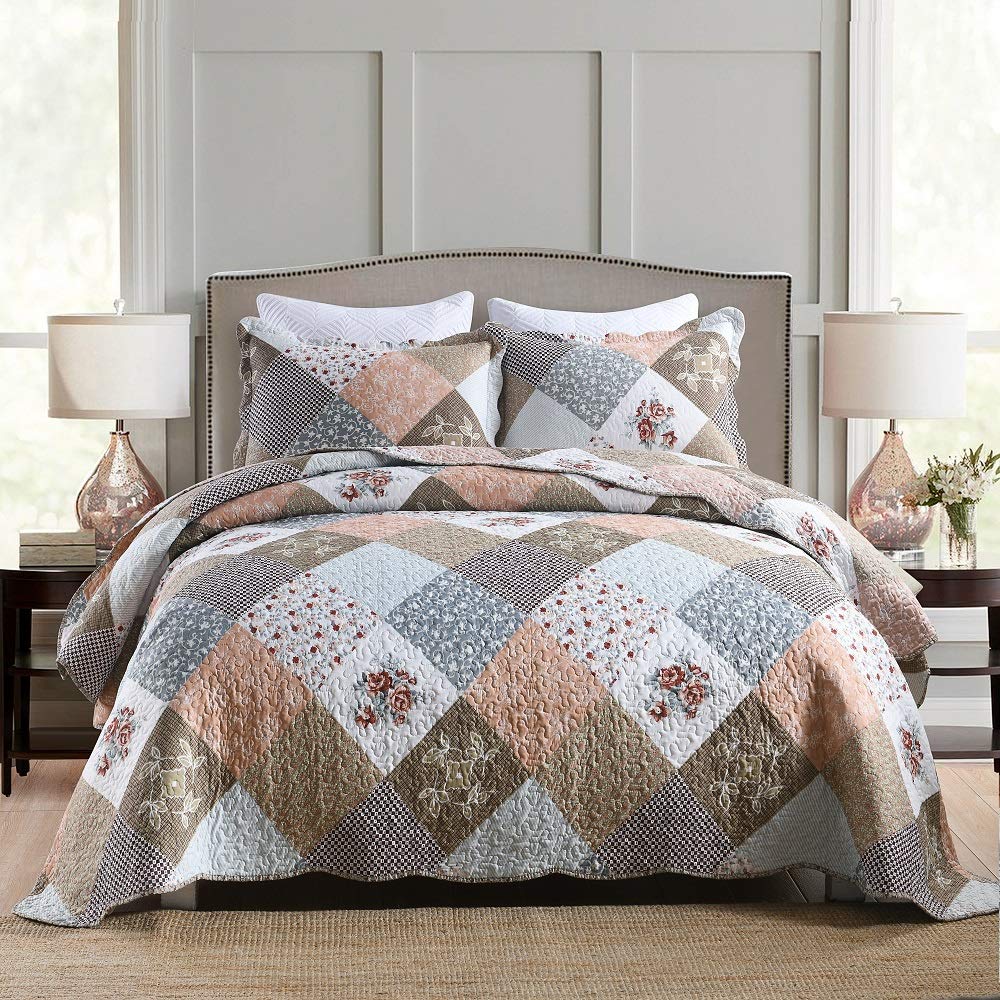 Travan Floral Quilt Set 3-Piece