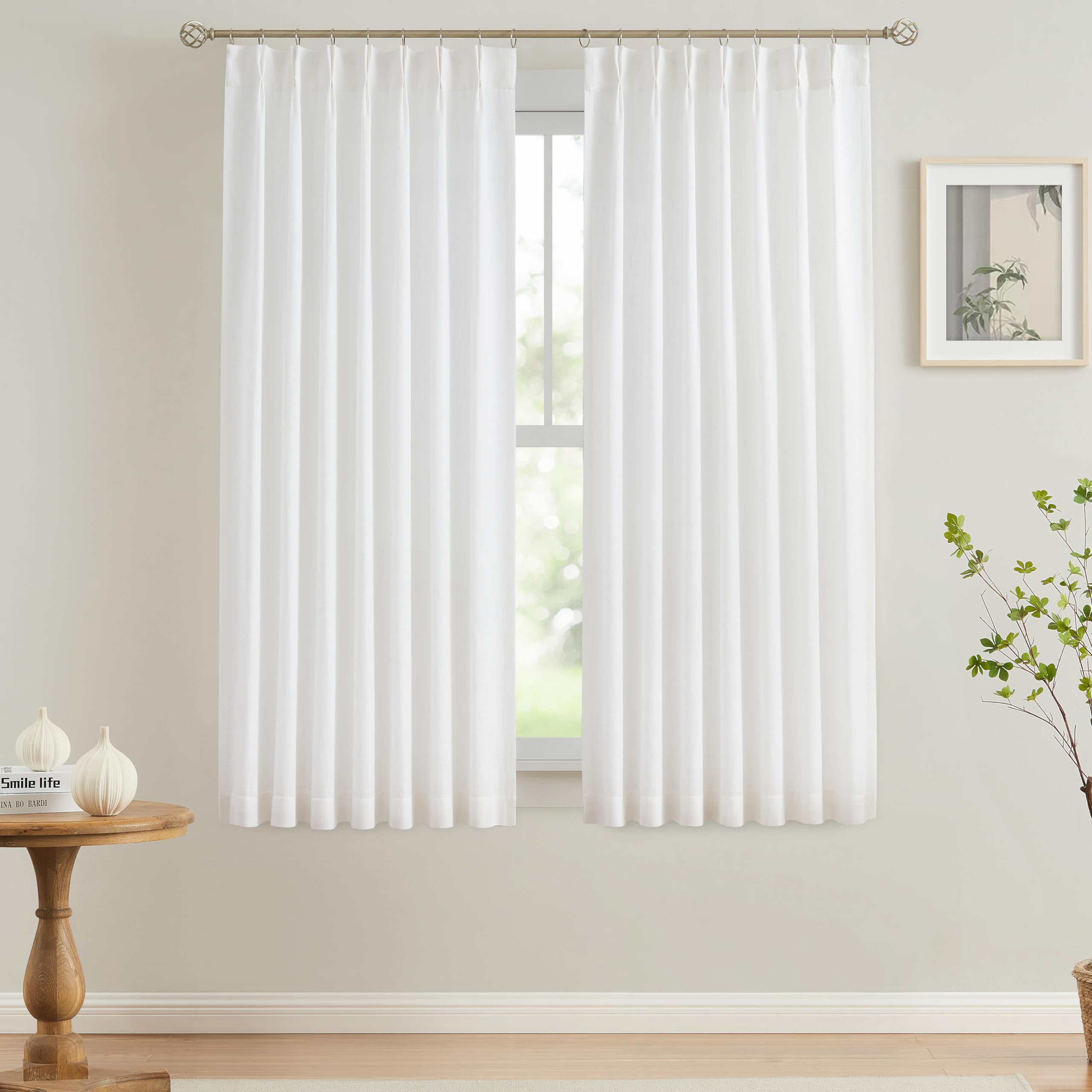 Vision Home Pinch Pleated Sheer Curtains
