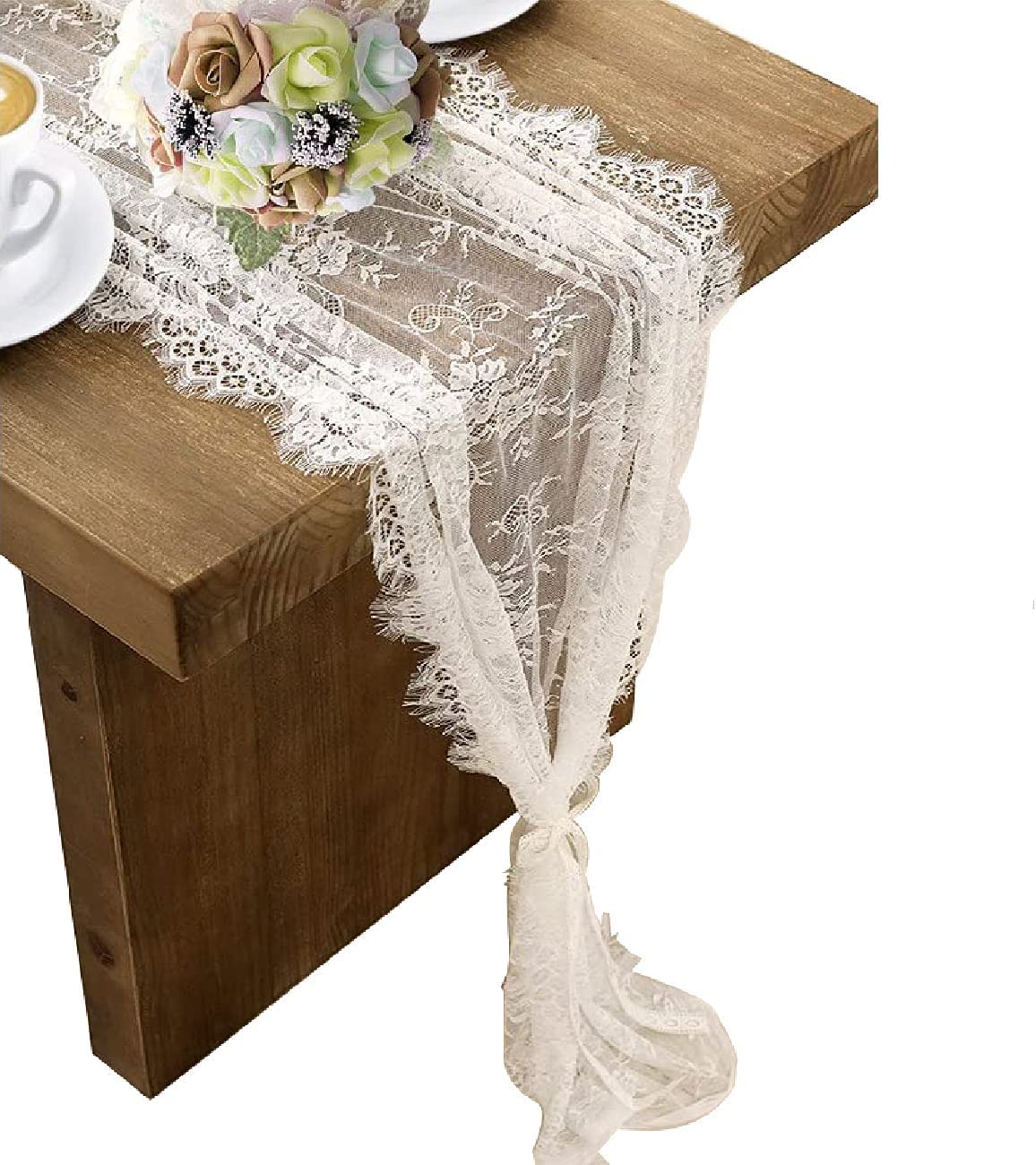 White Lace Table Runner Set of 3