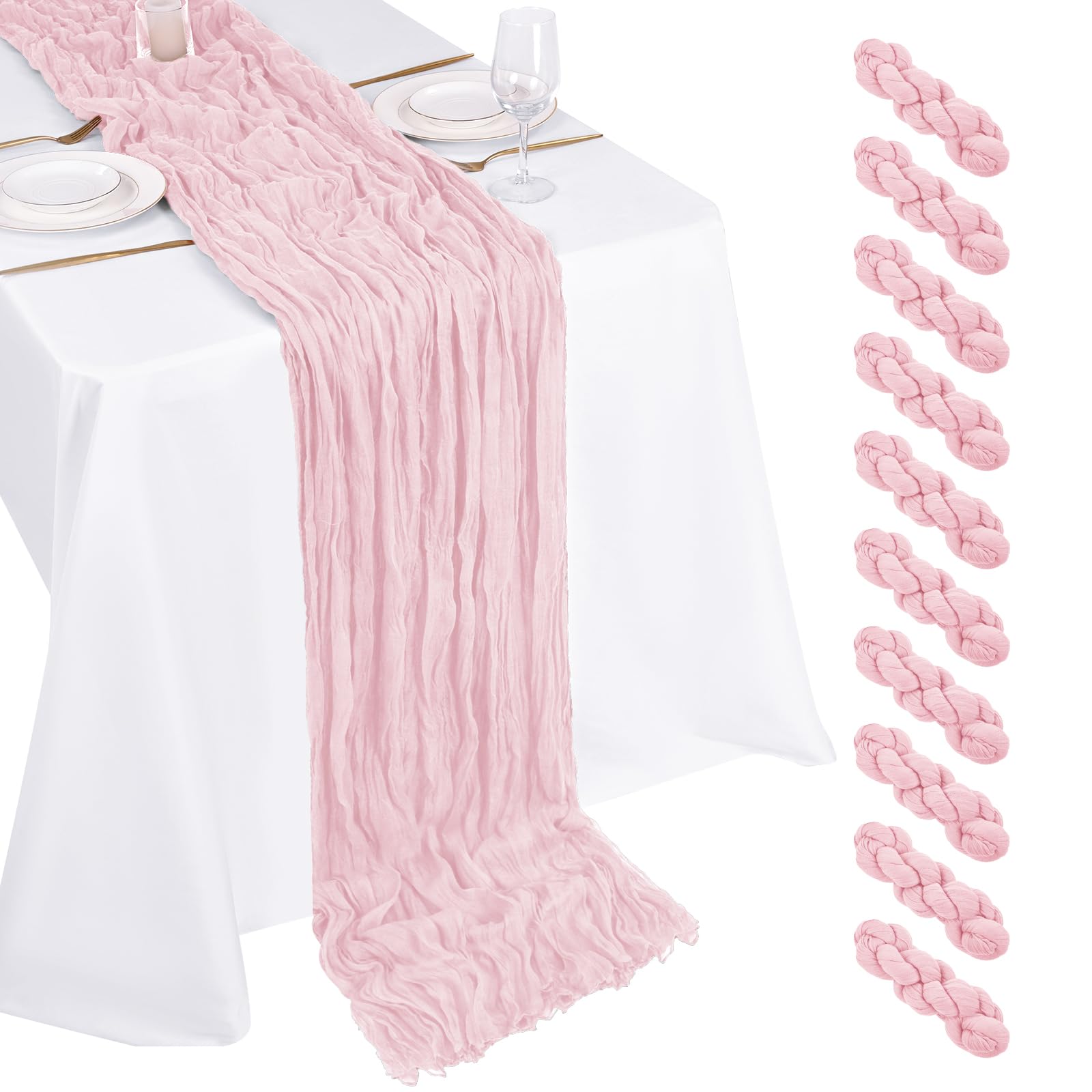 Cheesecloth Table Runner for Wedding, Birthday