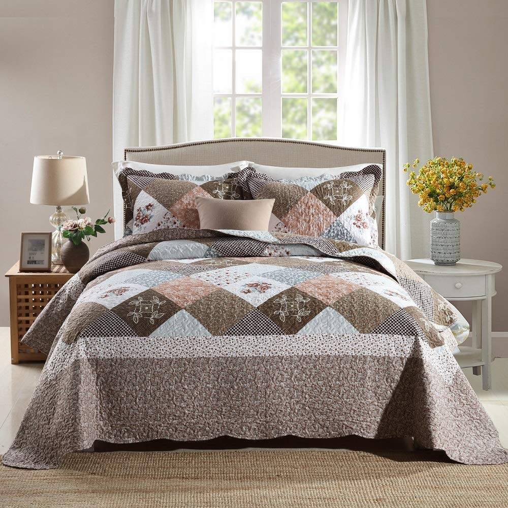 Travan Floral Quilt Set 3-Piece