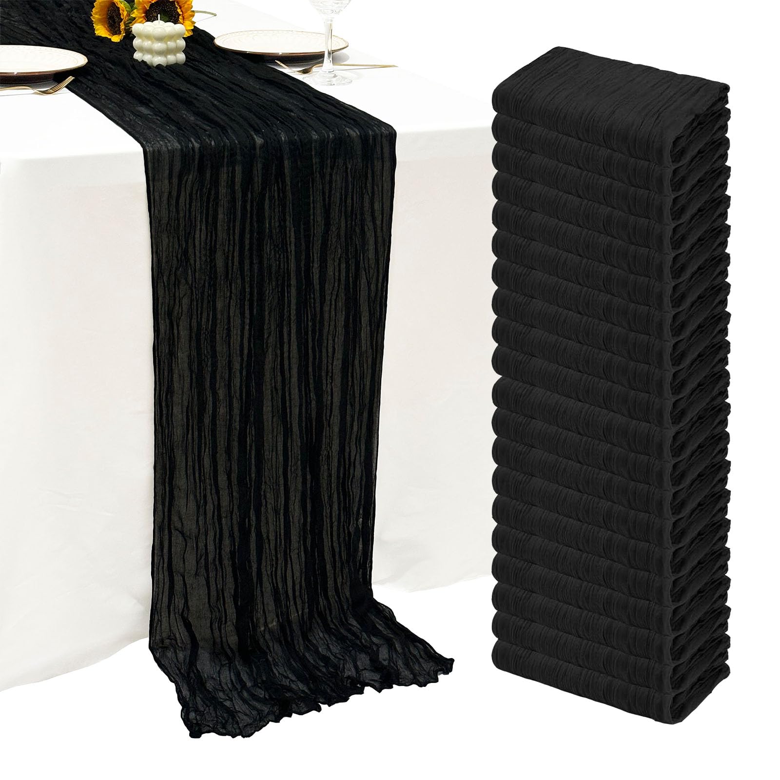 Seveups Cheesecloth Table Runner Set of 12