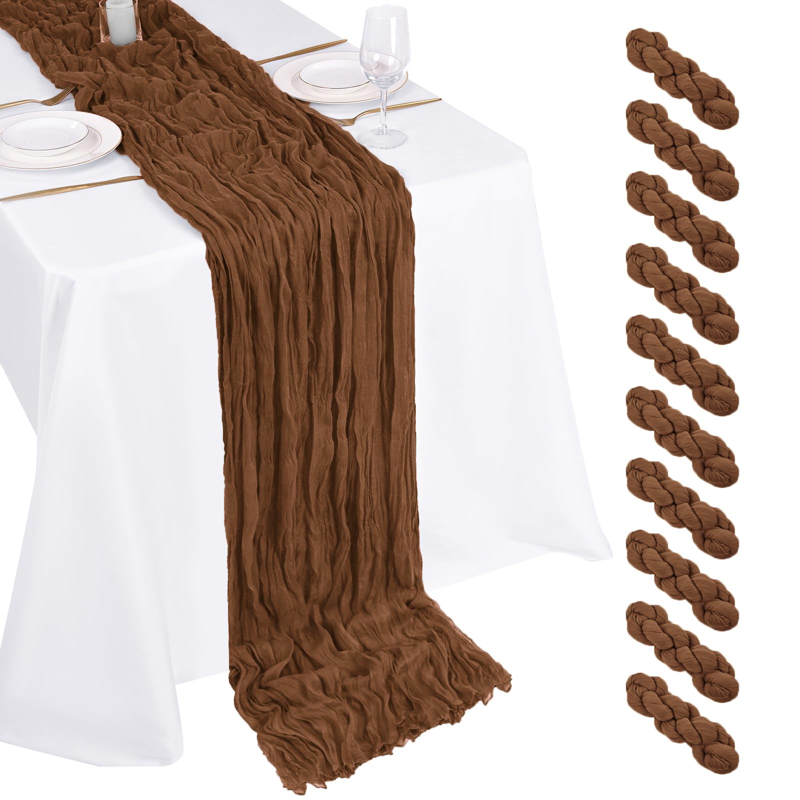 Cheesecloth Table Runner for Wedding, Birthday
