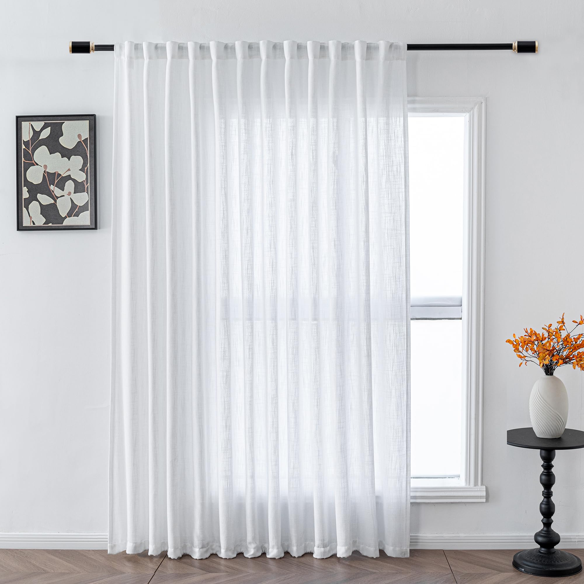 MYSKY HOME Semi Sheer Boho Curtains