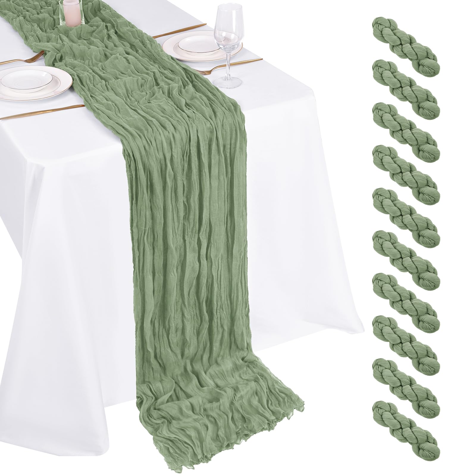 Cheesecloth Table Runner for Wedding, Birthday