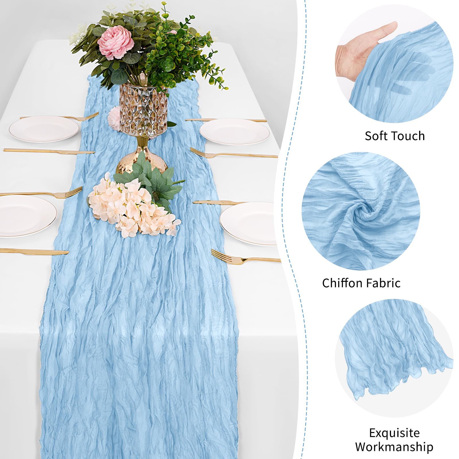 FANTEKE Cheesecloth Table Runner