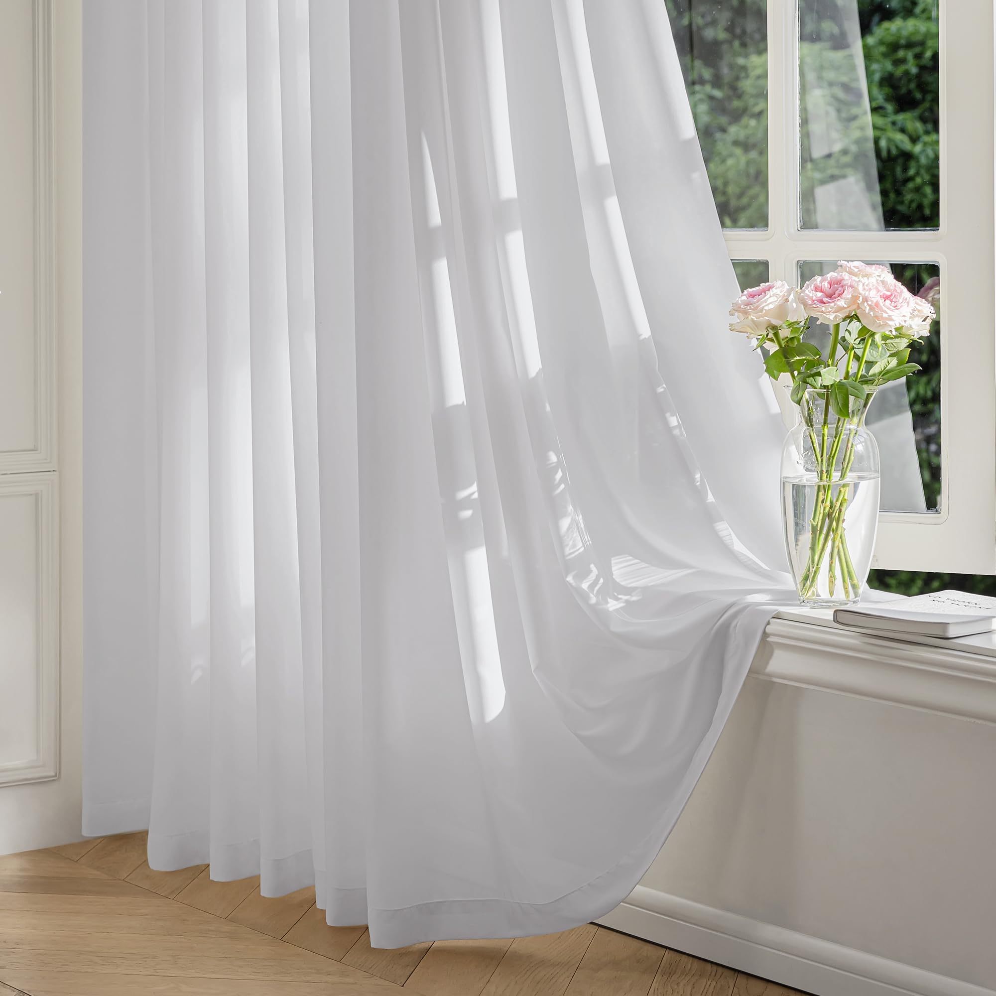 FMFUNCTEX Sheer Voile Curtains