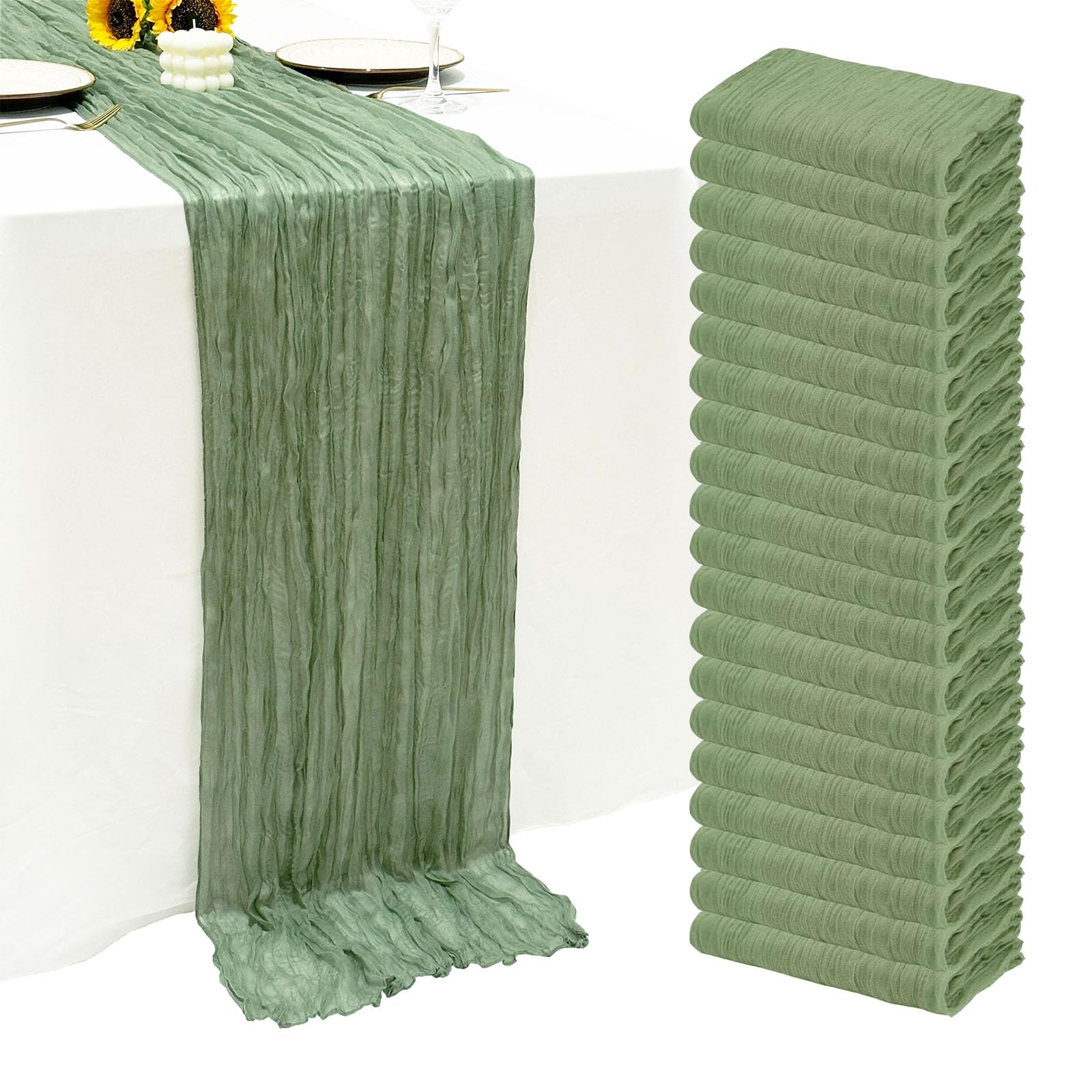 Seveups Cheesecloth Table Runner Set of 12