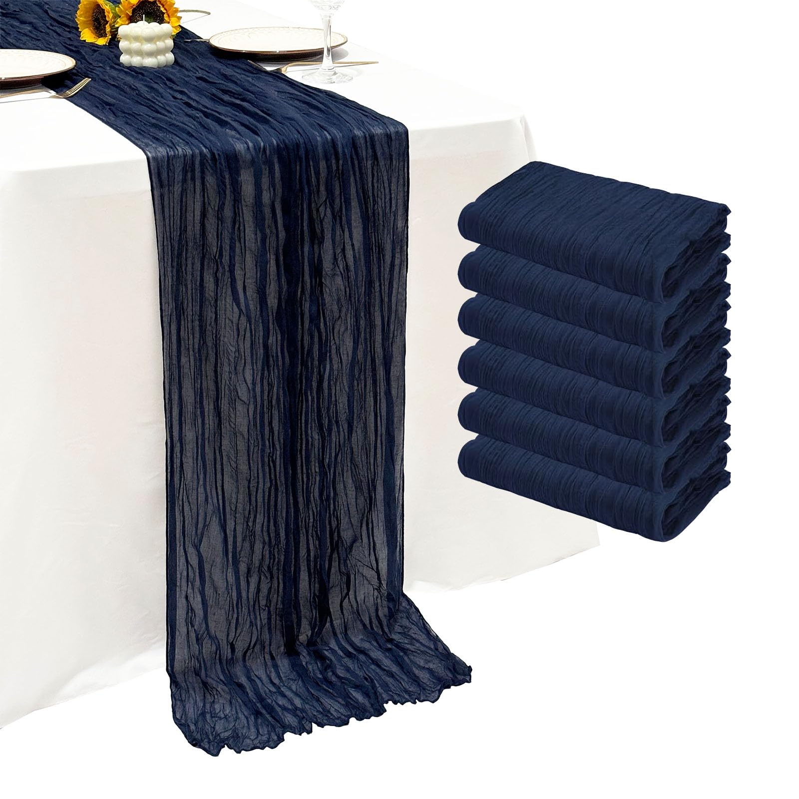 Seveups Cheesecloth Table Runner Set of 12