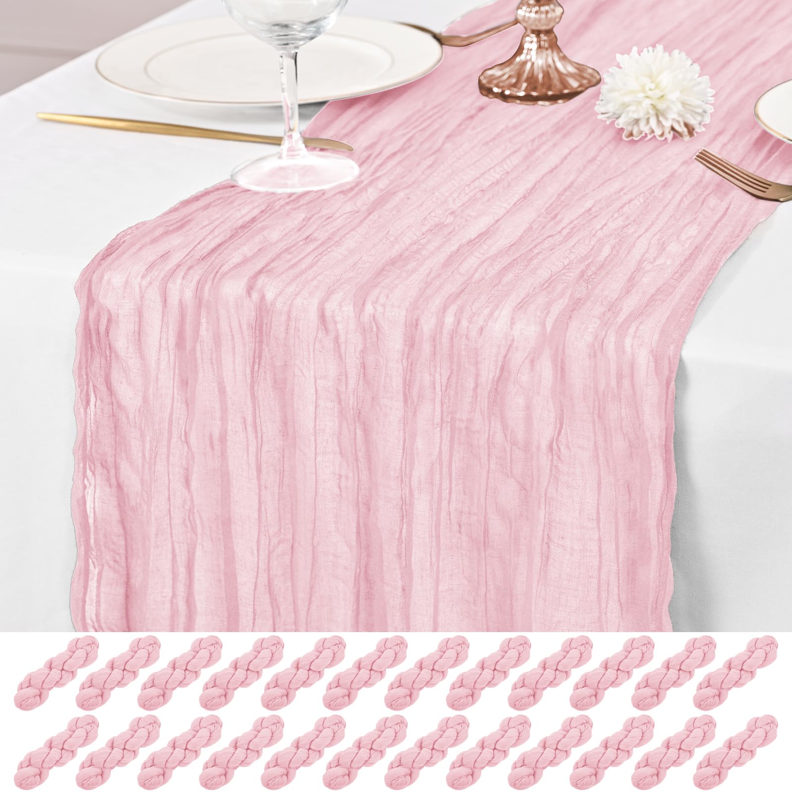 Rustic Gauze Cheesecloth Table Runner - Romantic Sheer Fabric