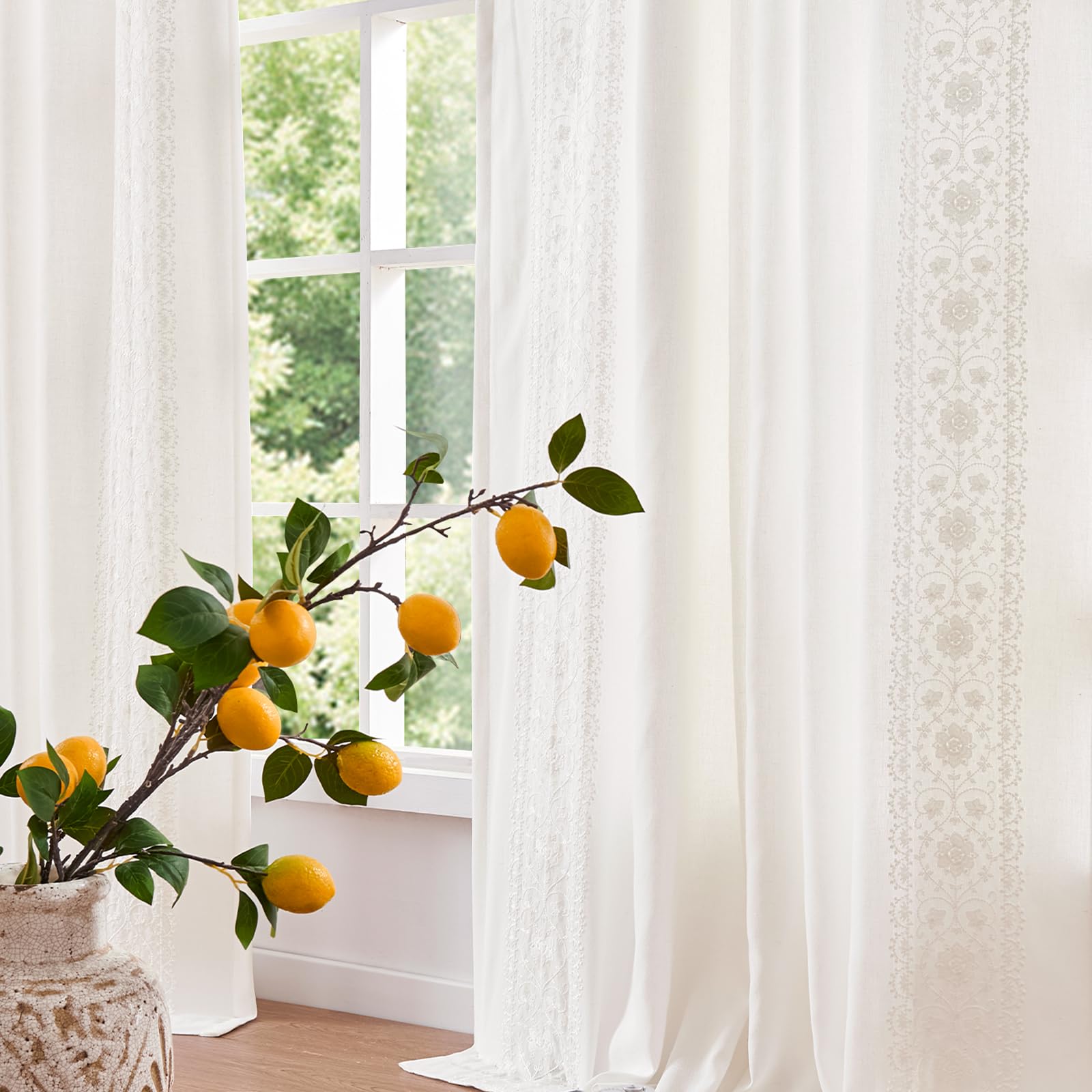 jinchan Embroidered Boho Curtains
