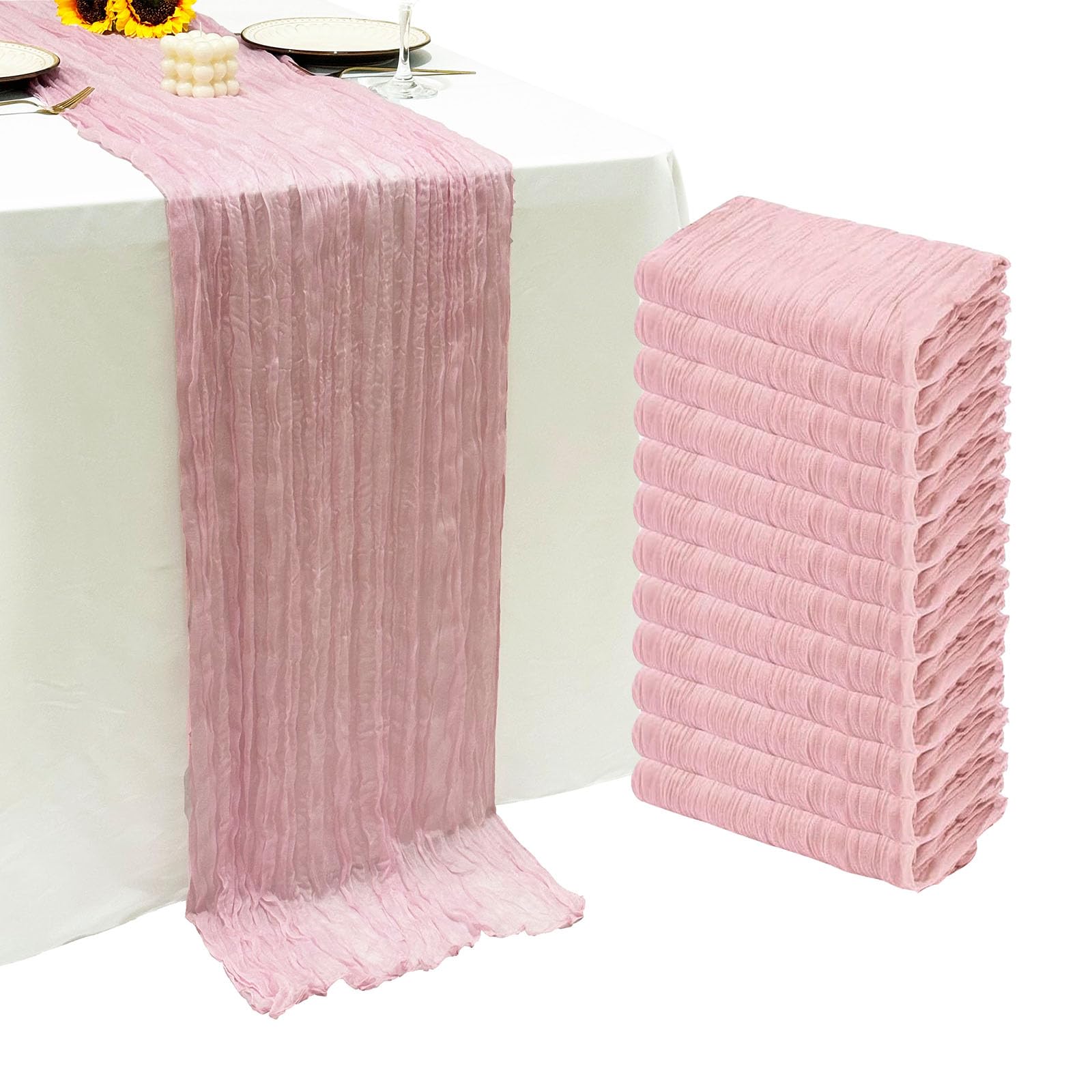 Seveups Cheesecloth Table Runner Set of 12