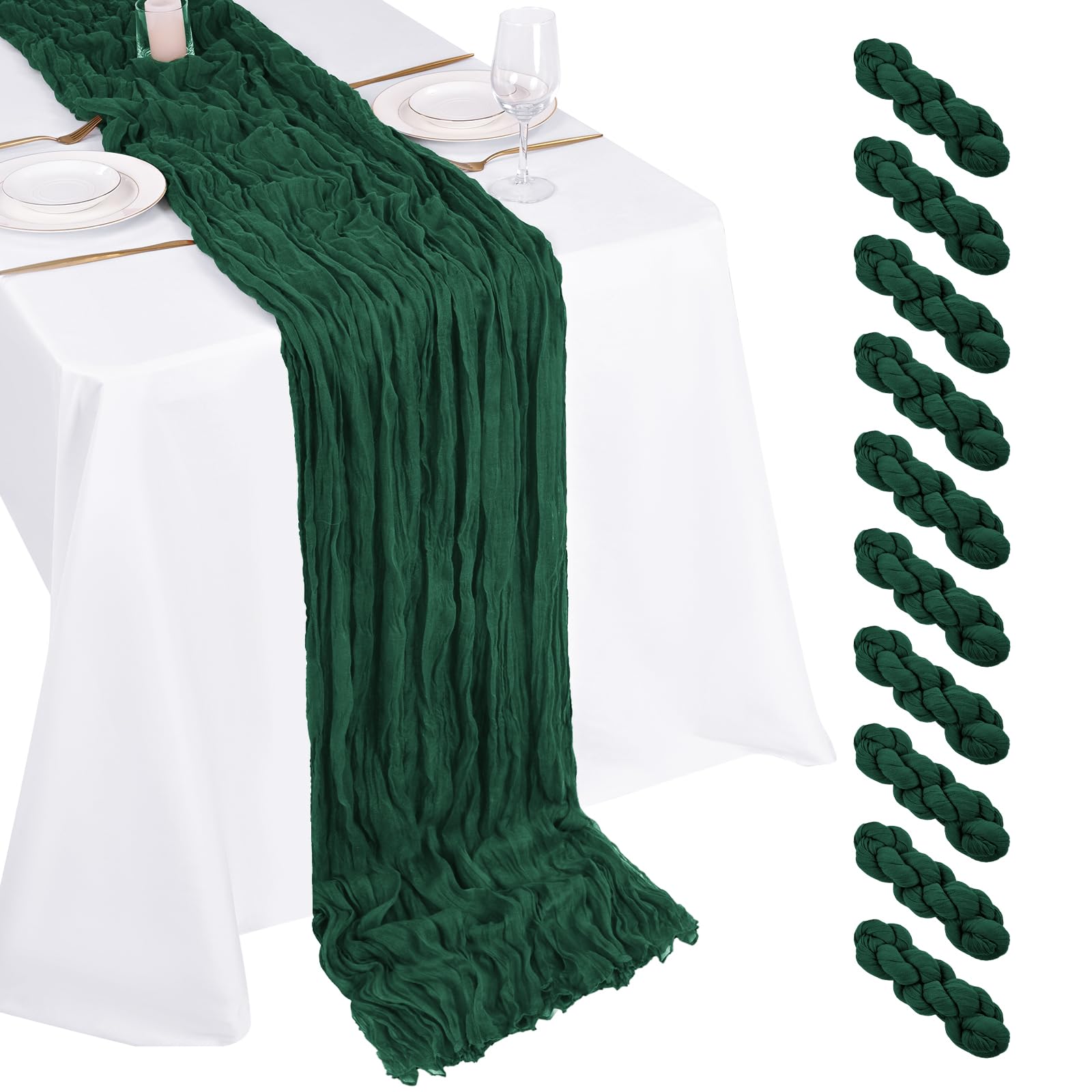 Cheesecloth Table Runner for Wedding, Birthday