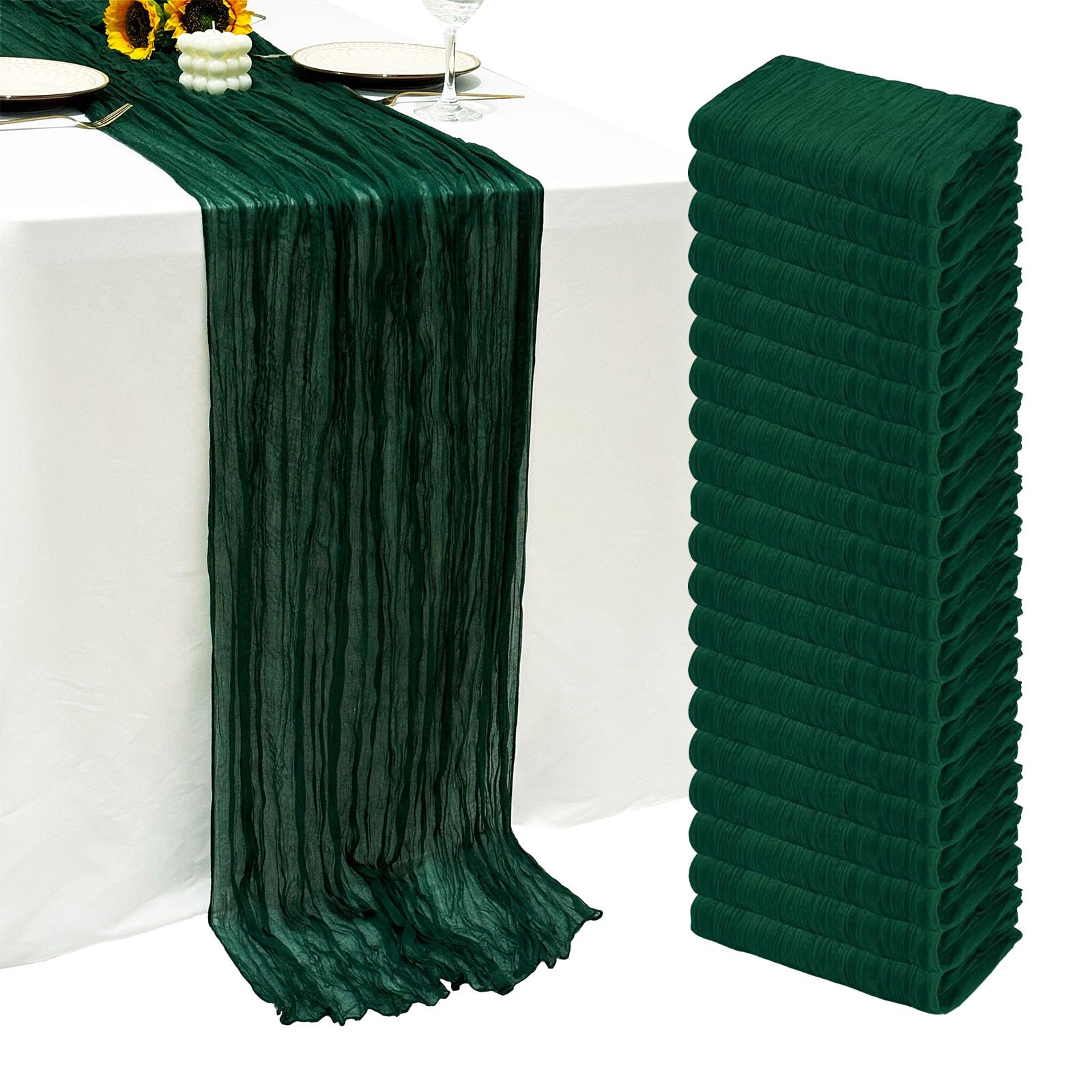 Seveups Cheesecloth Table Runner Set of 12