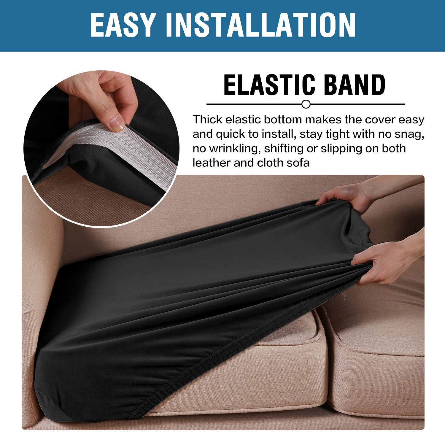 H.VERSAILTEX Velvet Stretch Sofa Cover